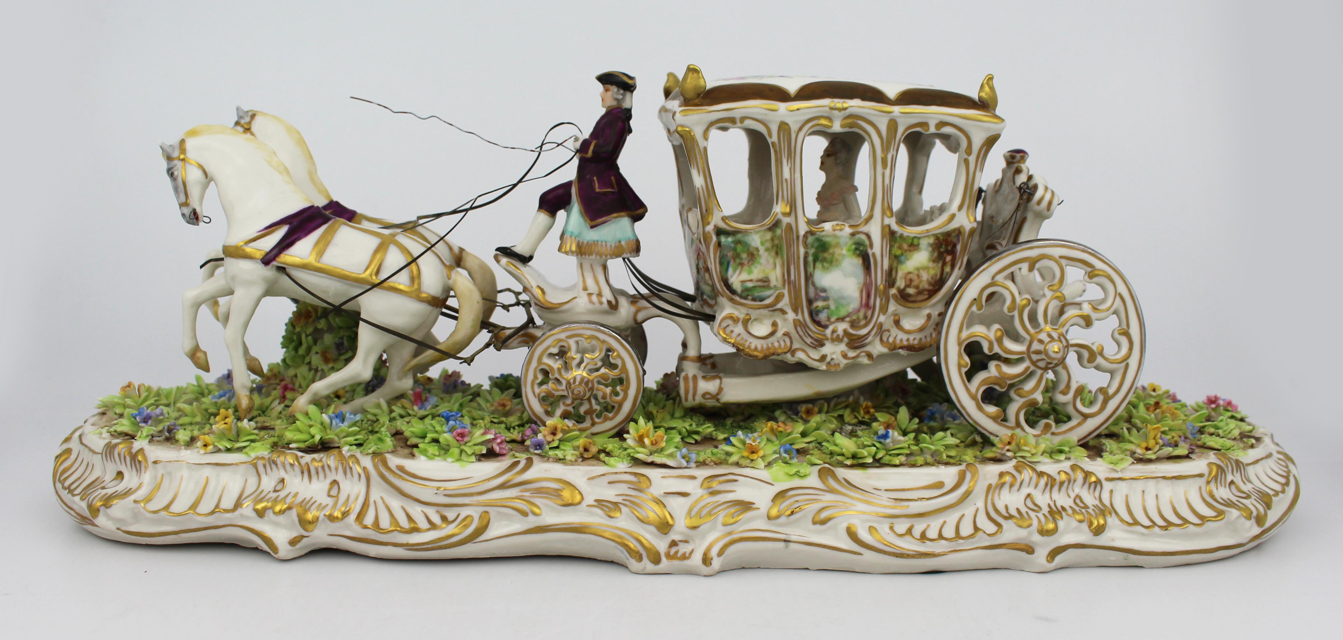 Groupe de chariots en porcelaine fine d'Italie par Luigi Fabris, C.C. en vente 10