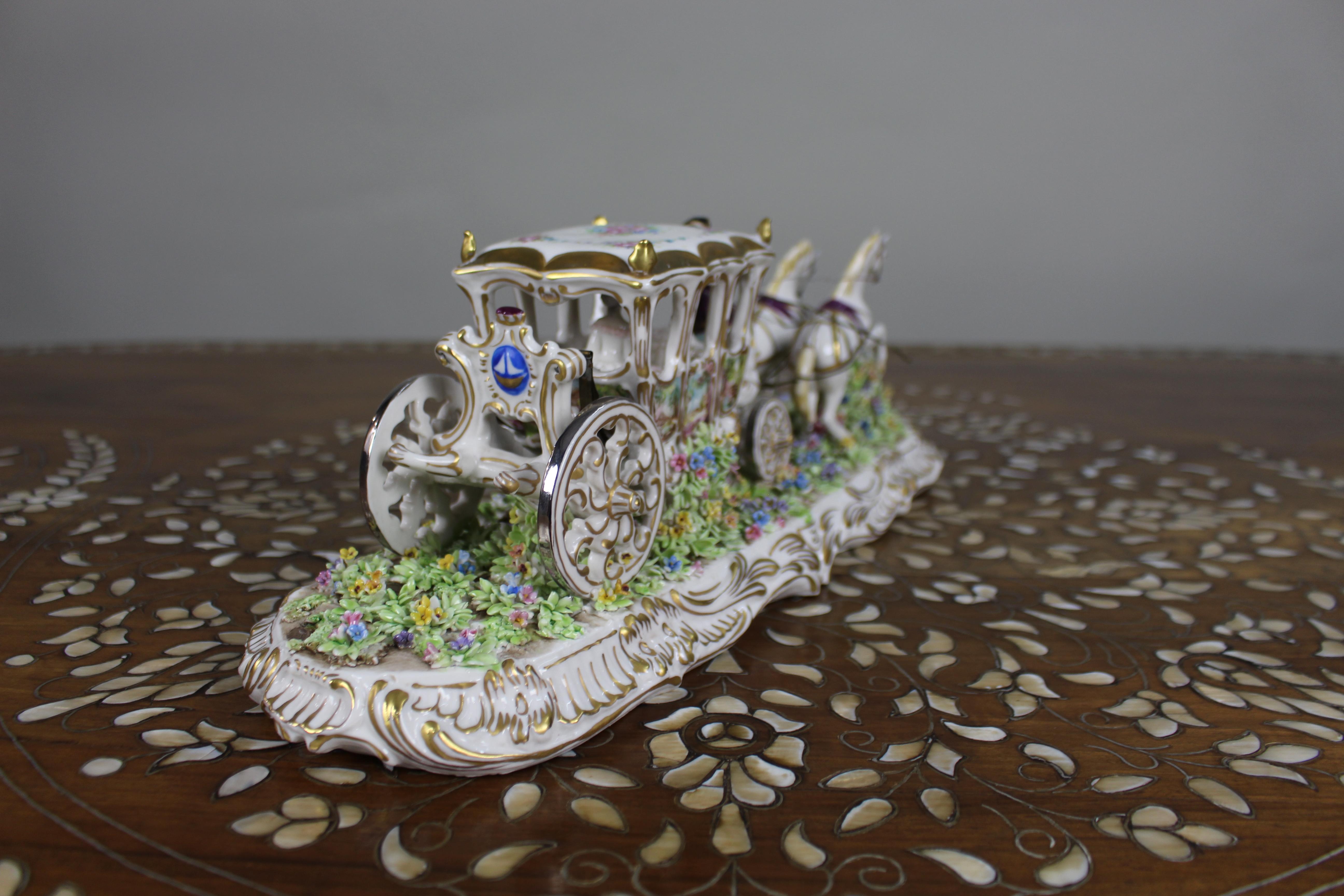 Groupe de chariots en porcelaine fine d'Italie par Luigi Fabris, C.C. en vente 1