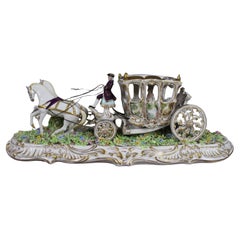 Fine Porcelain Italian Porcelain Carriage Group by Luigi Fabris, c.1950s