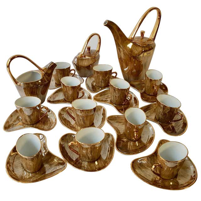 Classic Italian White and Gold Fine Porcelain Tea Set at 1stDibs | gold ...