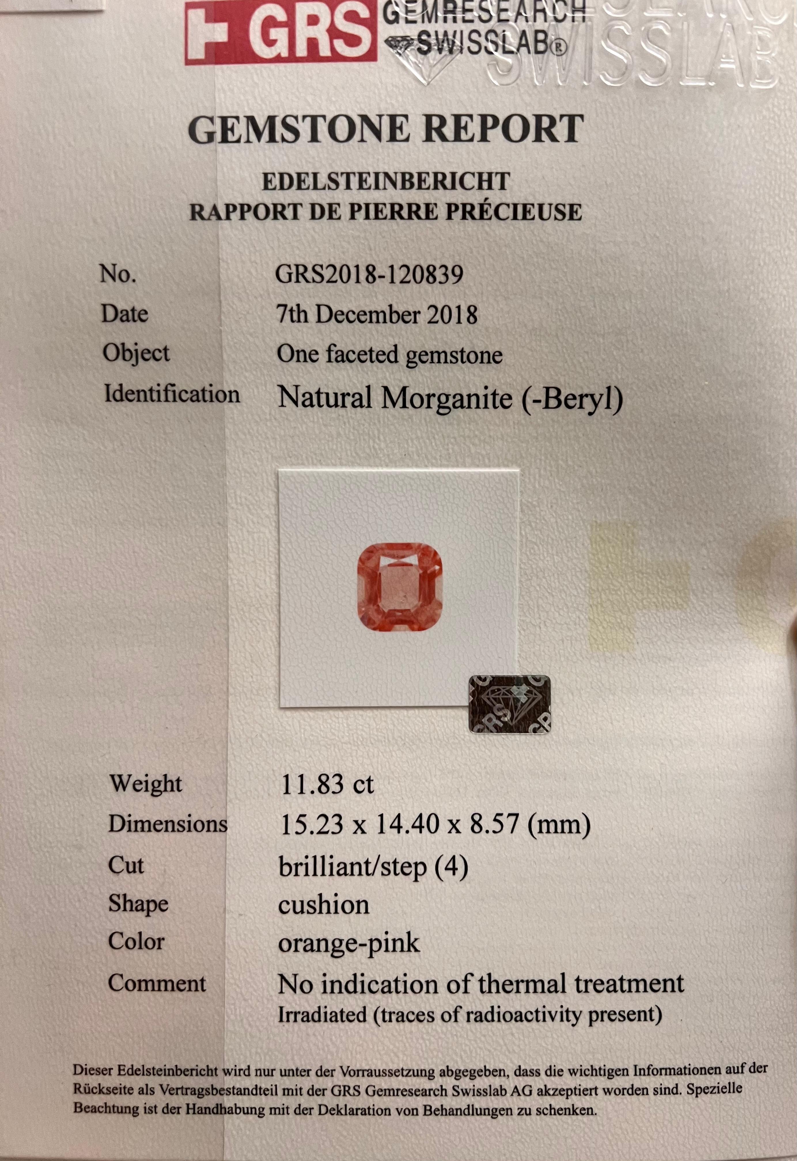 Anillo de Cóctel de Morganita Fina de Tamaño Premium Moderno en venta