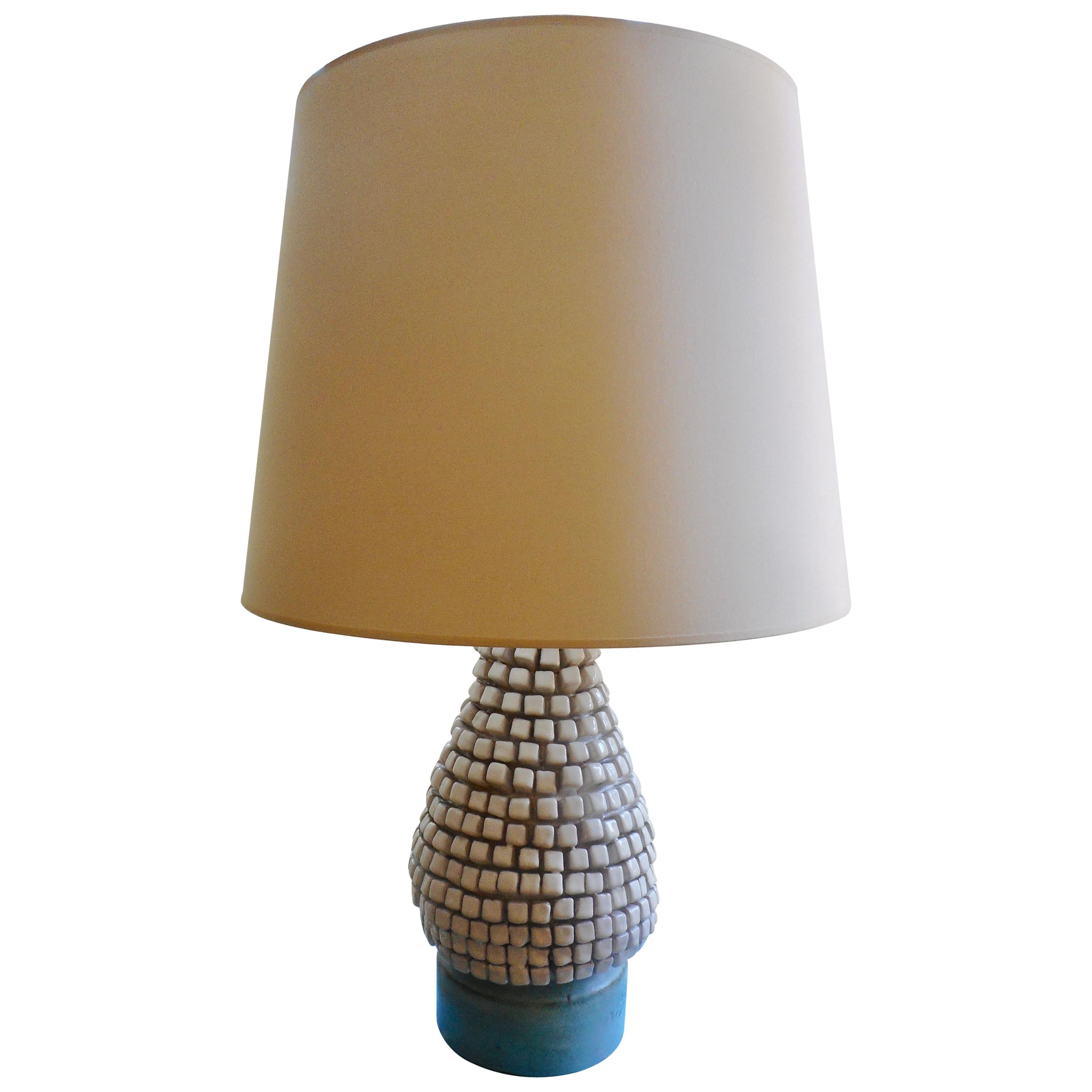 Fine Pyramide Ceramic Lamp, France 1950