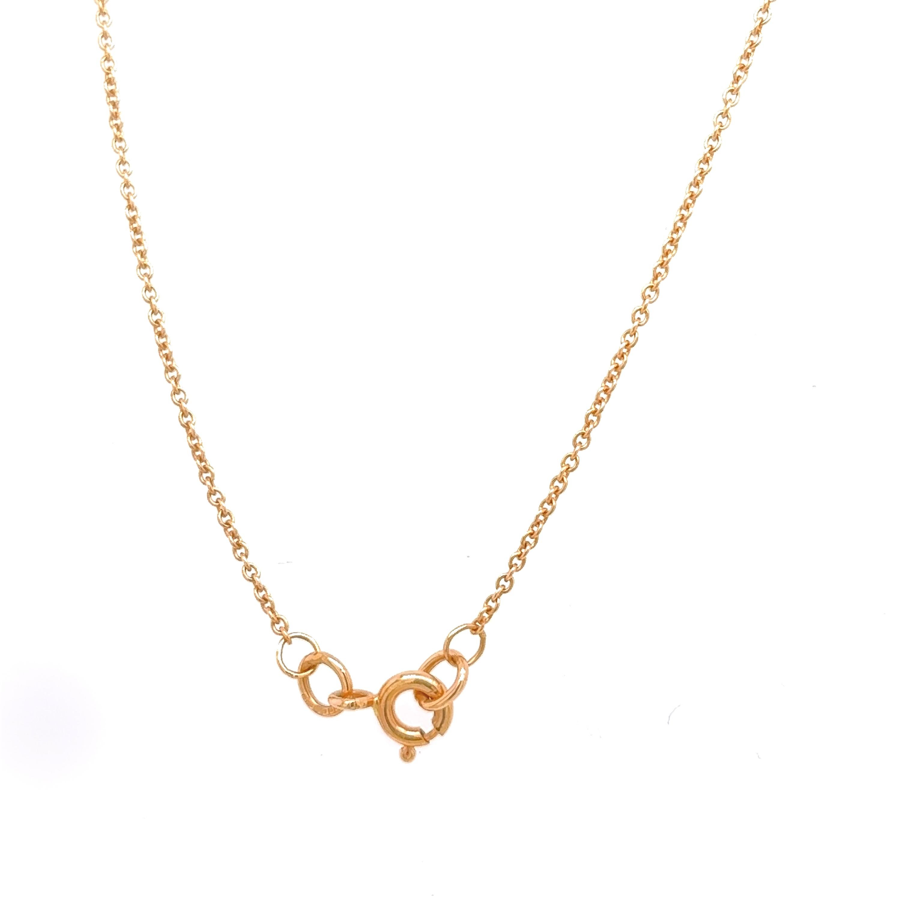 Fine Quality 0.20ct Diamond Baguette Necklace in 18ct Rose Gold In New Condition For Sale In London, GB