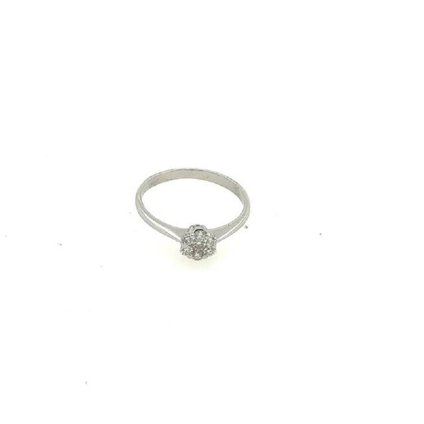 Round Cut Fine Quality 0.22ctDiamond Cluster Ring by Visconti Orlandini in 18ct White Gold For Sale