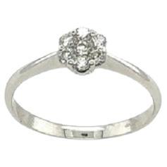 Fine Quality 0.22ctDiamond Cluster Ring by Visconti Orlandini in 18ct White Gold For Sale