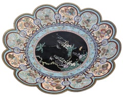 Fine Quality 18" Meiji Japanese Cloisonne Charger Plate - Antique Oriental Décor