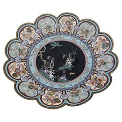 Feine Qualität 18" Meiji japanische Cloisonne Charger Teller - antike orientalische Dekoration