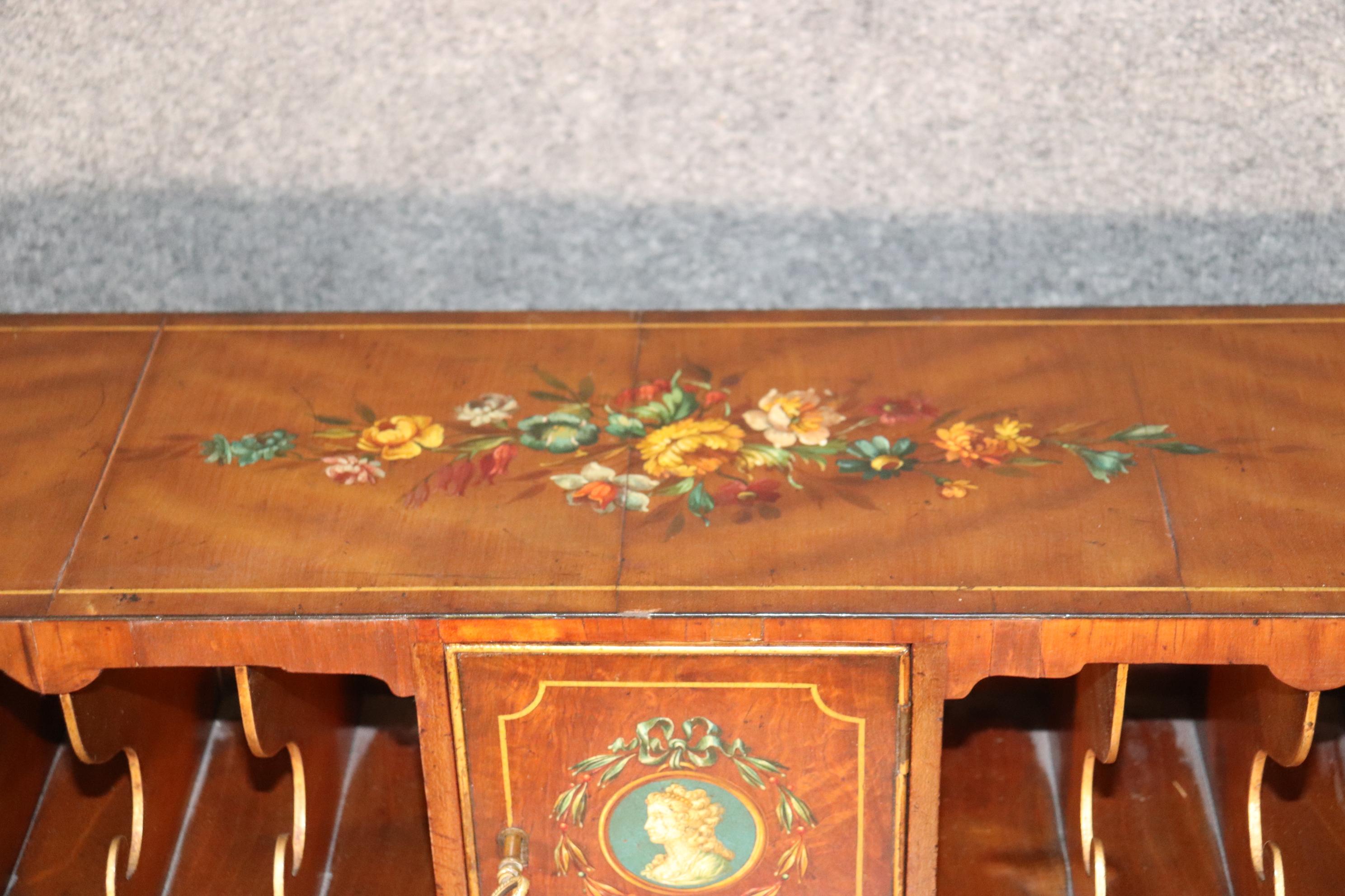 Fine Quality 1890s English Adams Paint Decorated Carlton House Desk  For Sale 7