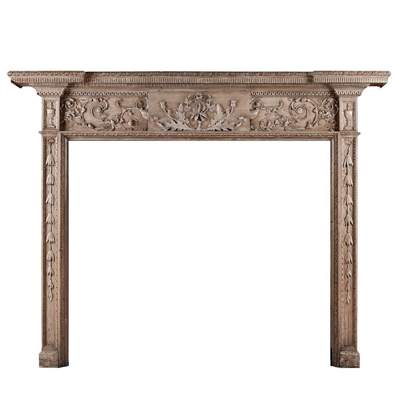 Fine Quality 18th Century Carved Wood Mantelpiece / Fireplace