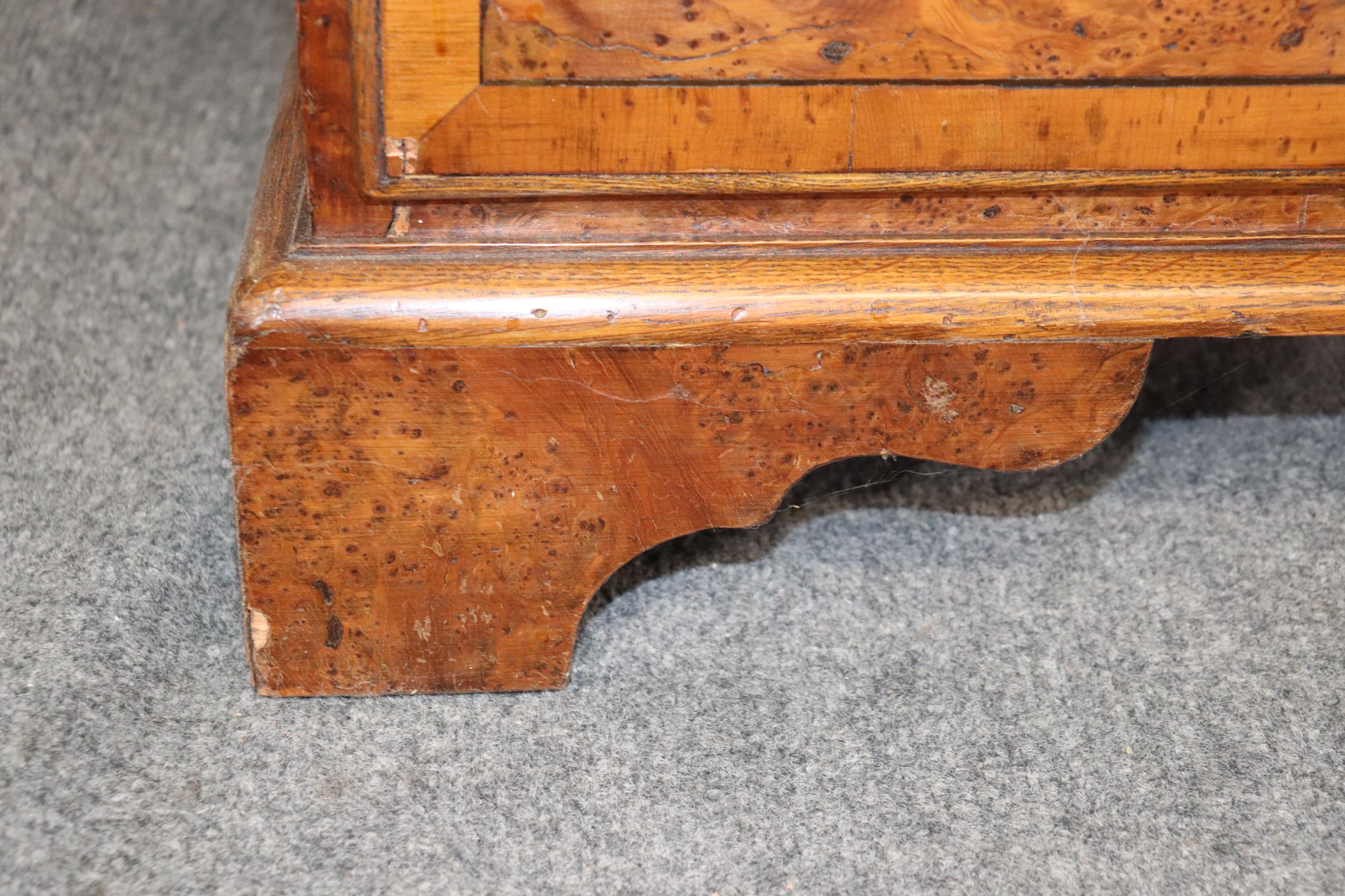 Fine Quality 18th Century English Burled Walnut Yewood Georgian Secretary Desk 9