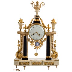 Fine Quality 18th Century French Marble and Ormolu Portico Clock