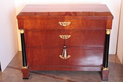 Fine Quality 19th Century Charles X Walnut and Gilt Pair of Commodes