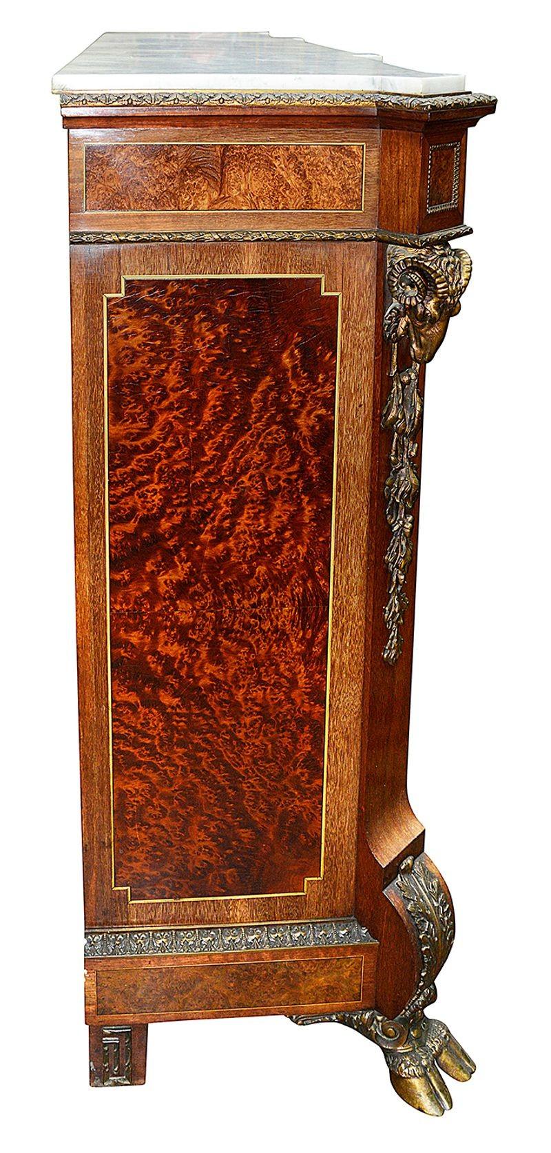 Mahogany Fine Quality 19th Century Classical Inlaid Side Cabinet For Sale