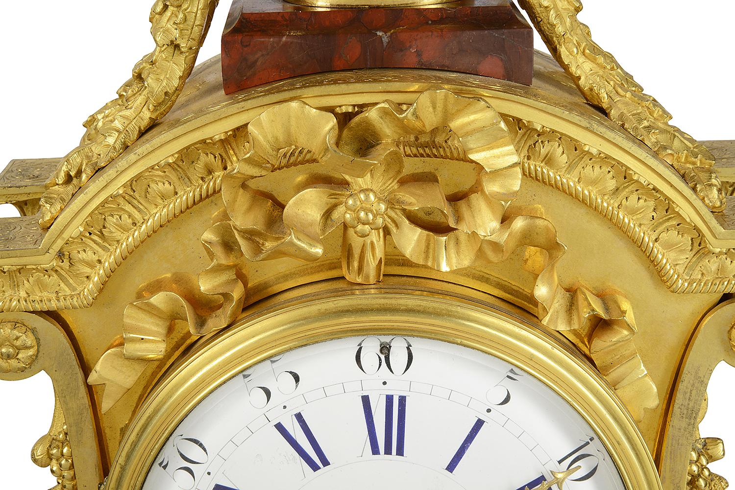 Louis XVI Fine Quality 19th Century French Gilded Mantel Clock For Sale