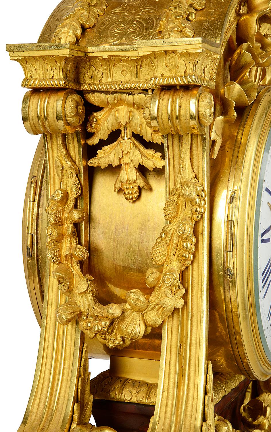 Fine Quality 19th Century French Gilded Mantel Clock In Good Condition For Sale In Brighton, Sussex