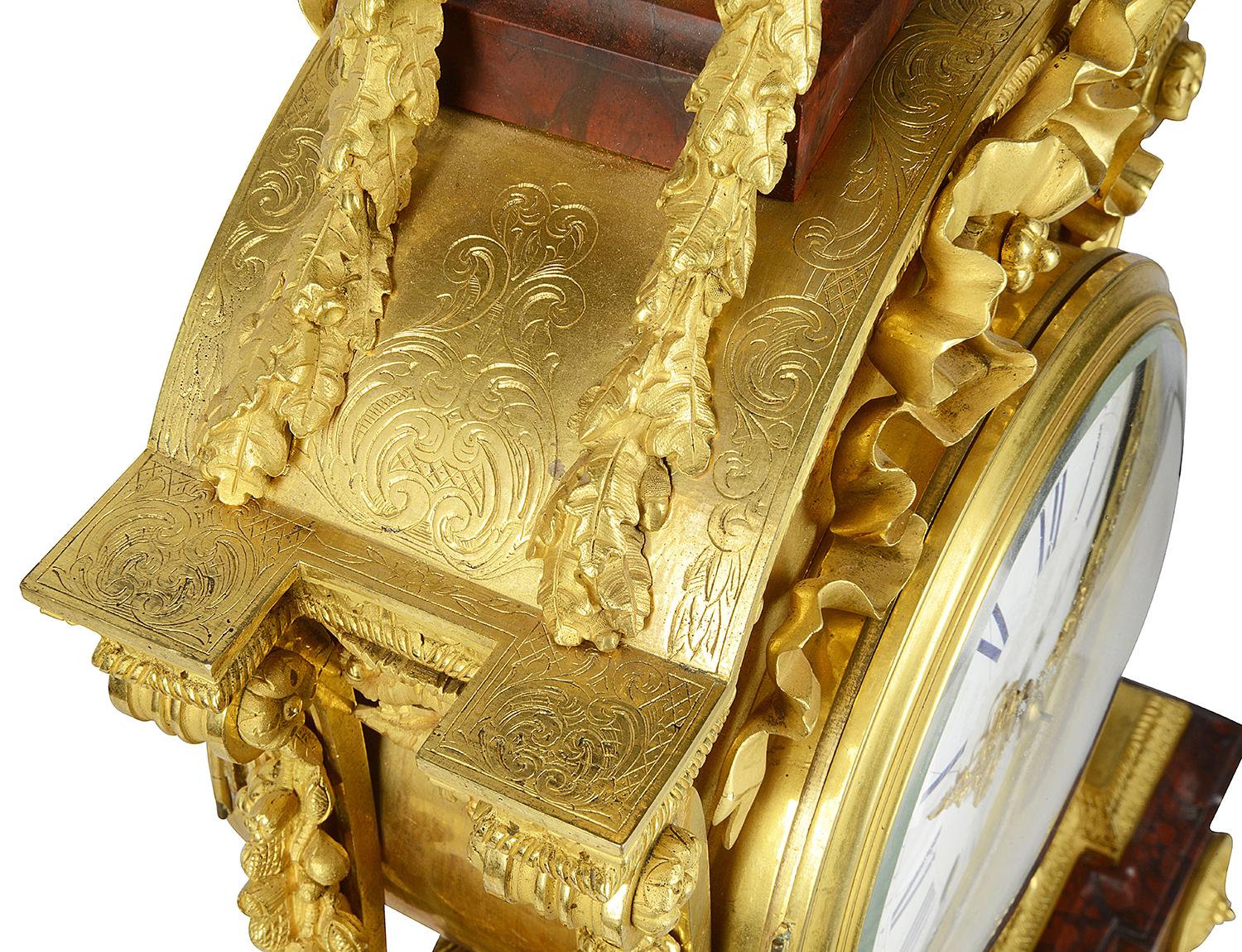 Ormolu Fine Quality 19th Century French Gilded Mantel Clock For Sale