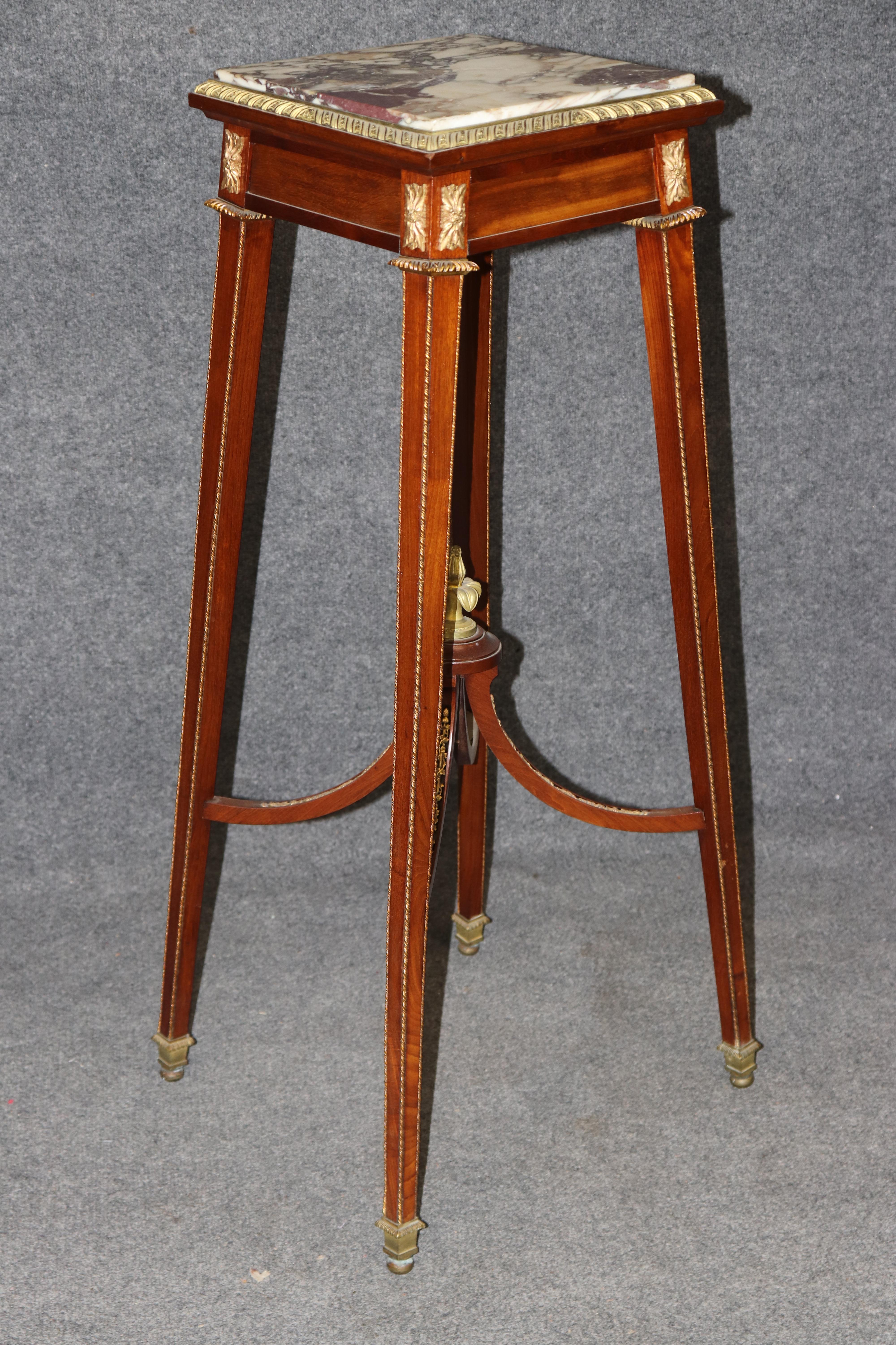 Fine Quality 19th Century French Marble Top Bronze Louis XVI Fern Stand Pedestal In Good Condition For Sale In Swedesboro, NJ