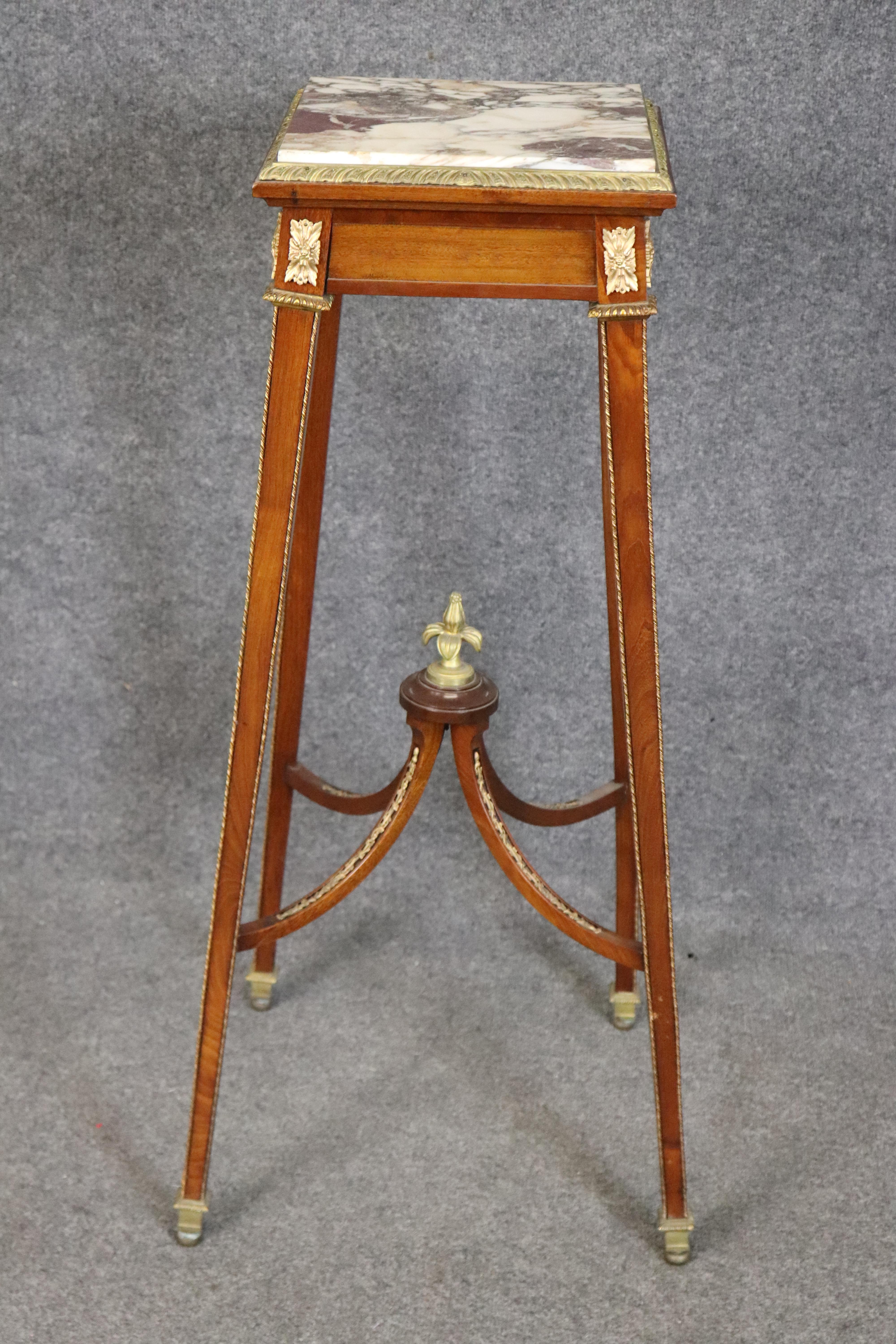 Late 19th Century Fine Quality 19th Century French Marble Top Bronze Louis XVI Fern Stand Pedestal For Sale