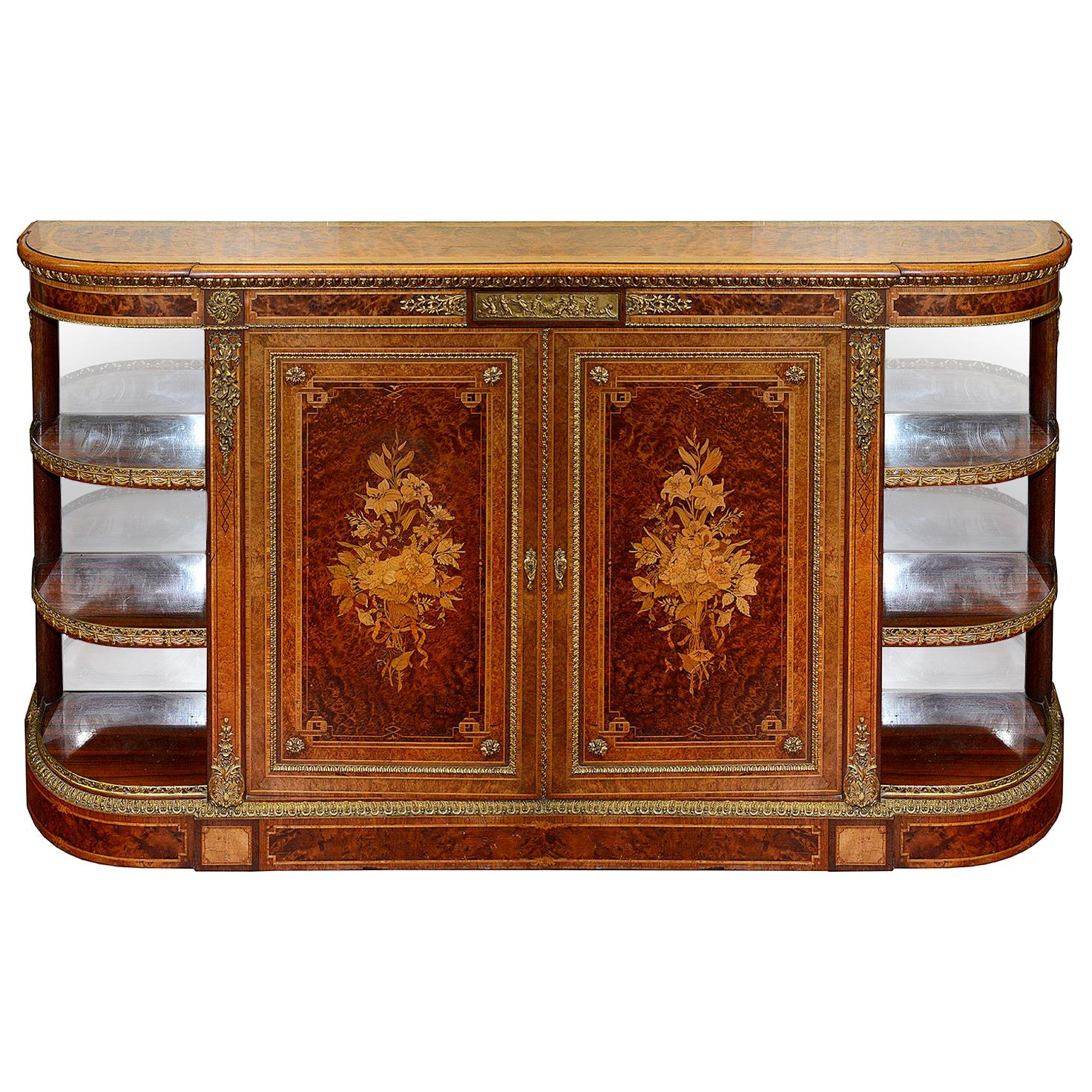 Fine Quality 19th Century Inlaid Credenza / Side Cabinet, by Lamb of Manchester