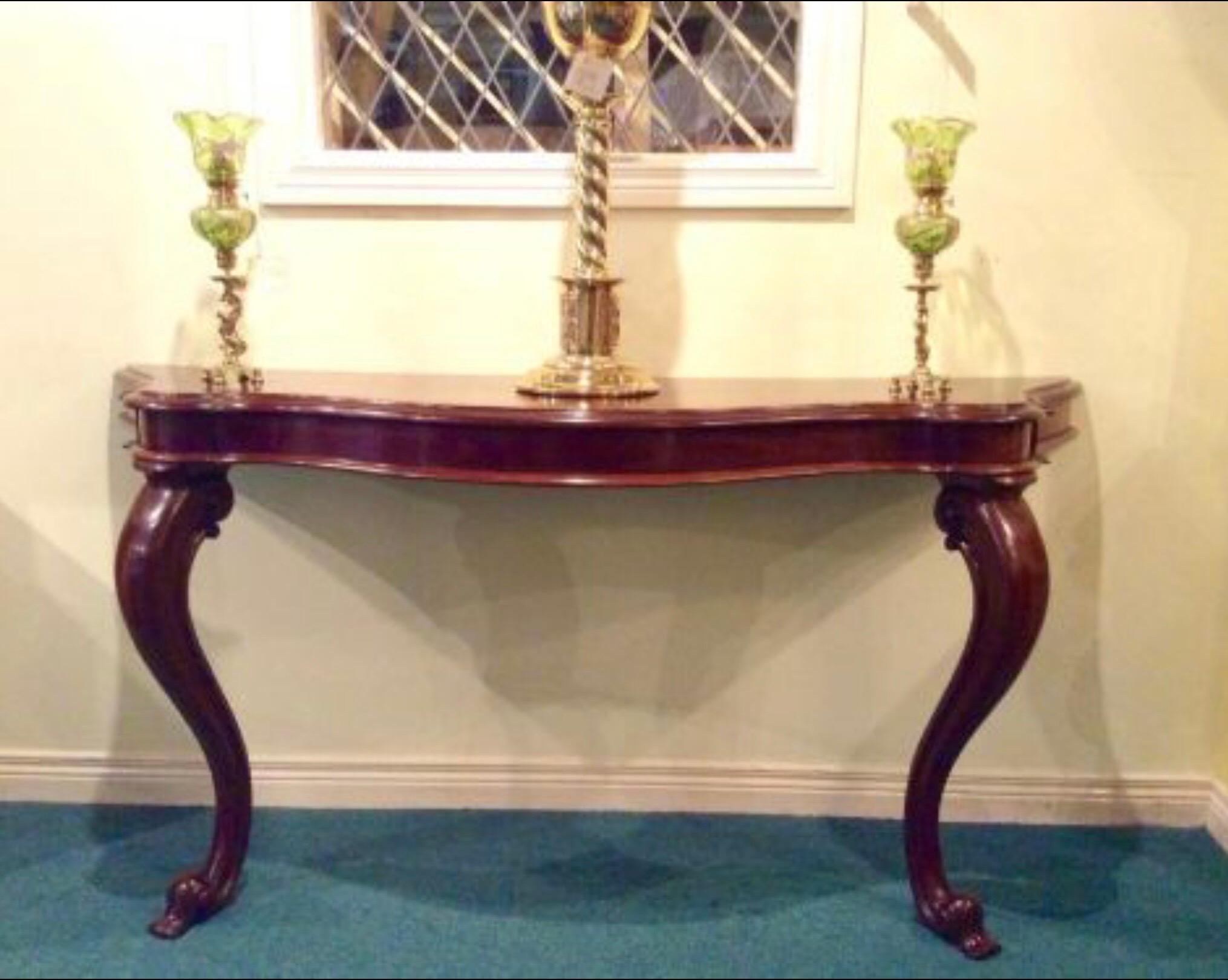 Fine Quality 19th Century Mahogany Antique Narrow Console Table/Hall Table In Good Condition In Antrim, GB