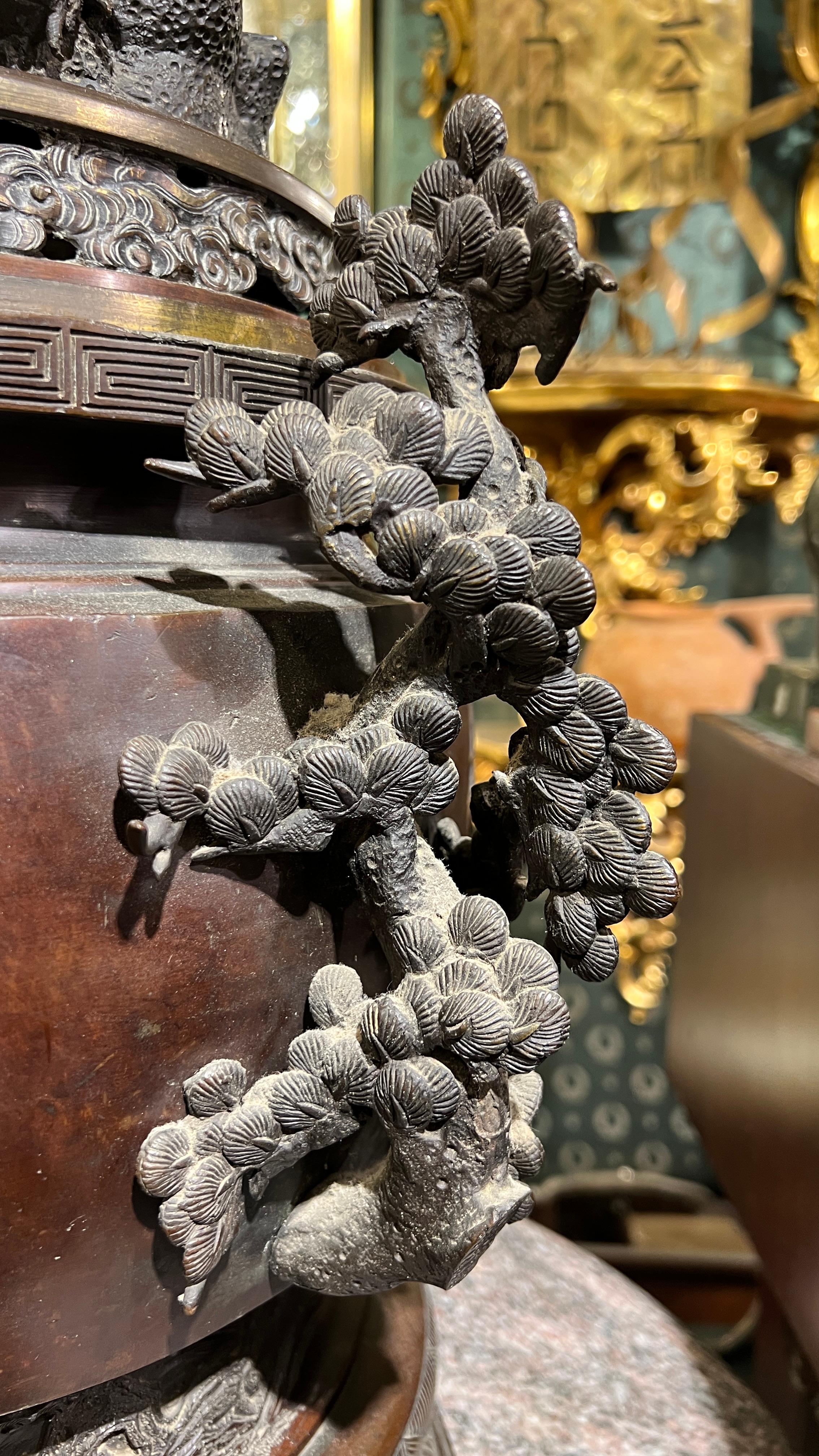 Bronzo Incensiere in bronzo giapponese Meiji del 19° secolo di ottima qualità in vendita