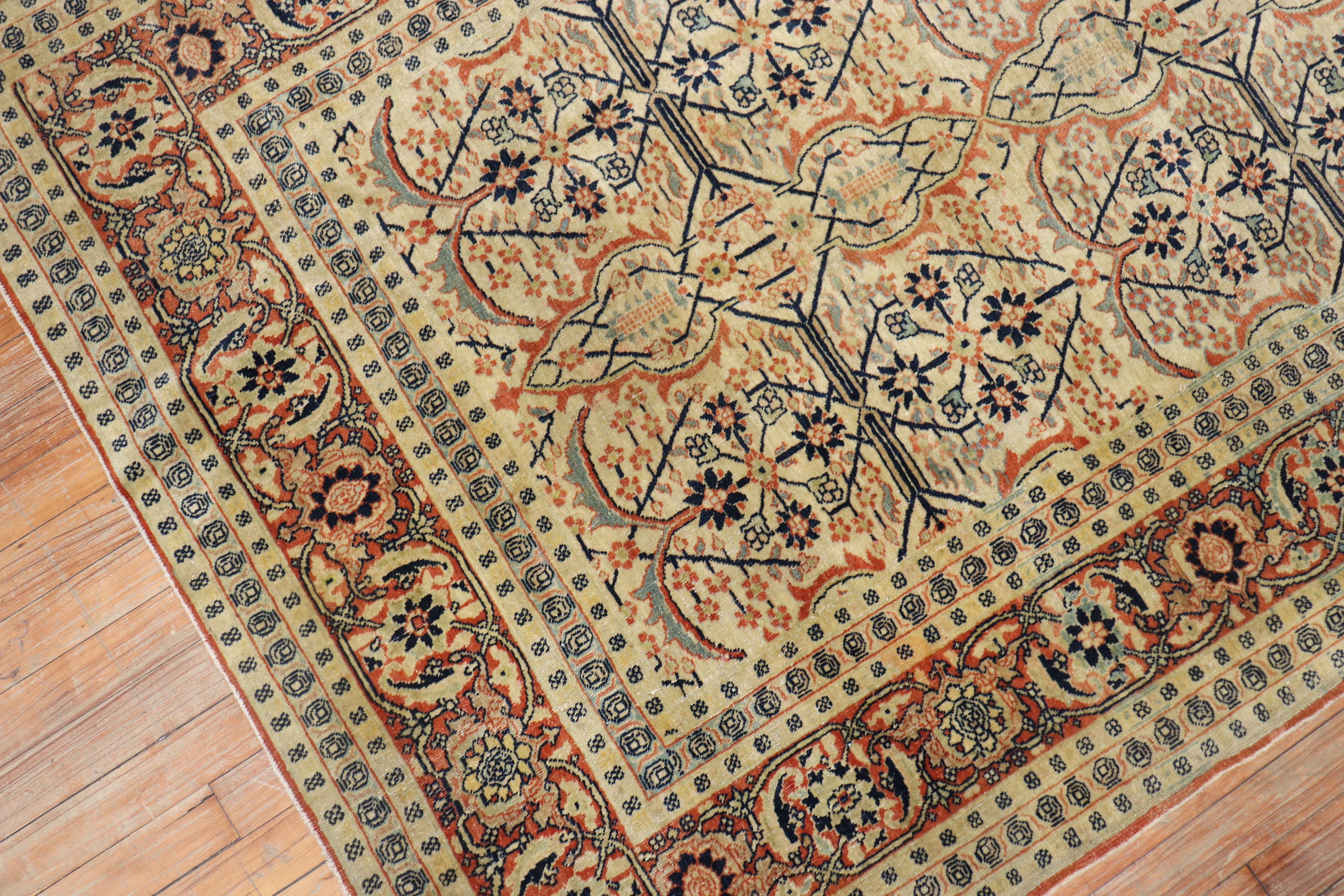Fine Quality 19th Century Tabriz Rug In Good Condition In New York, NY