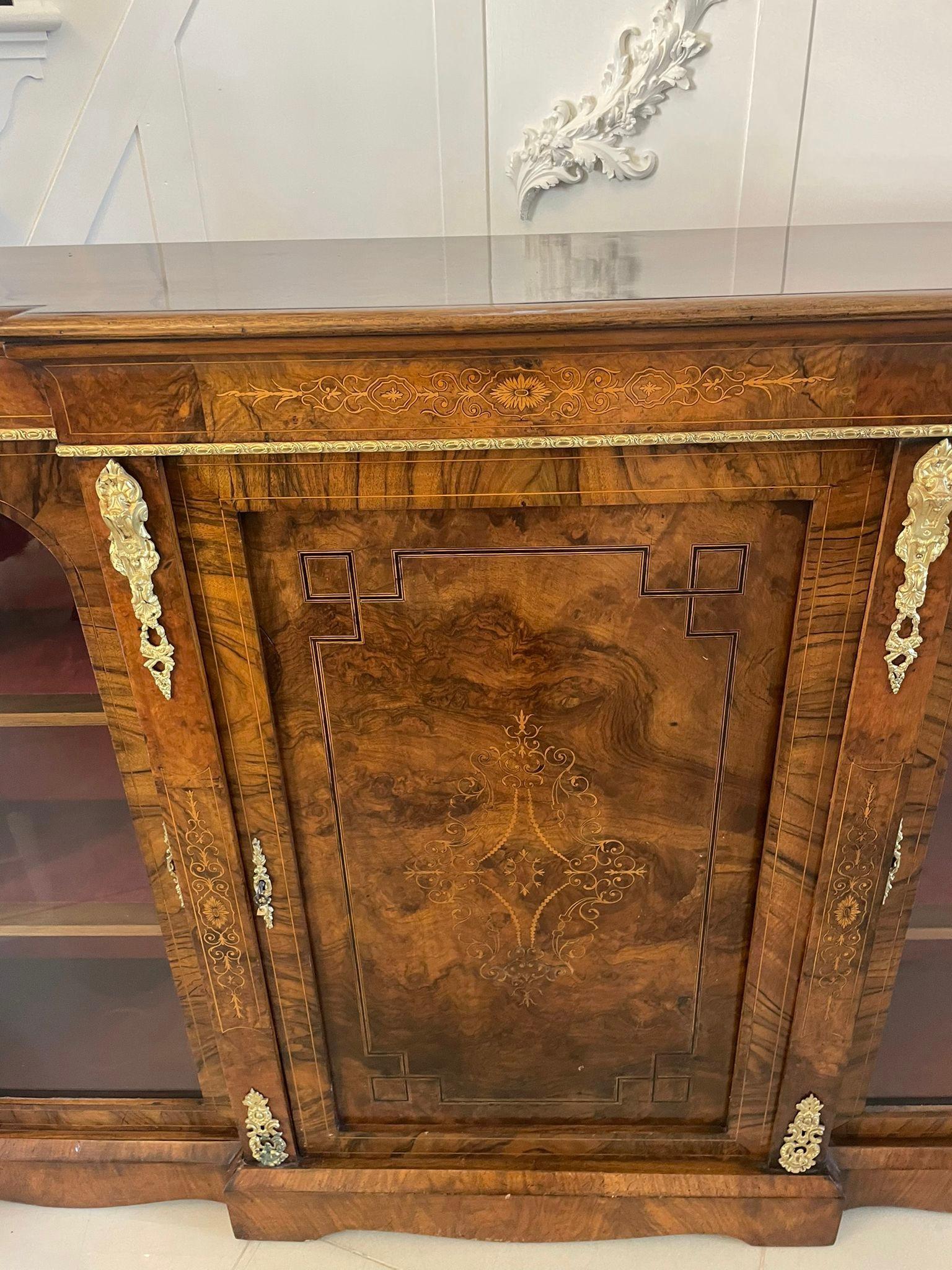 Fine Quality 19th Century Victorian Burr Walnut Inlaid Credenza For Sale 7