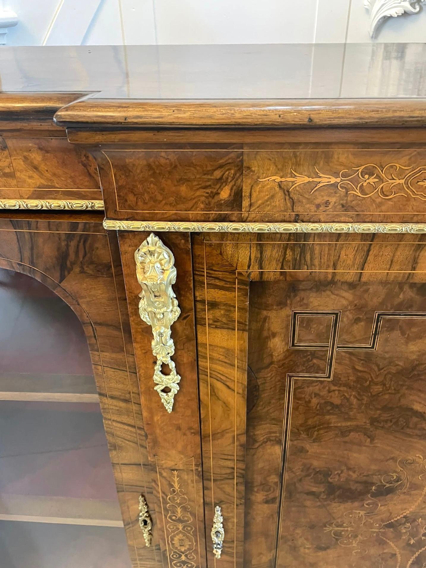 Fine Quality 19th Century Victorian Burr Walnut Inlaid Credenza For Sale 12