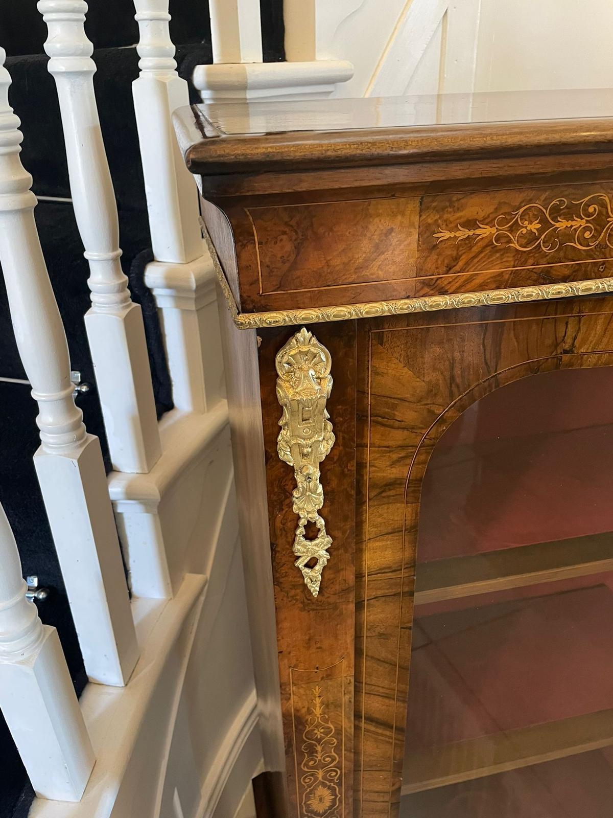 Fine Quality 19th Century Victorian Burr Walnut Inlaid Credenza 1