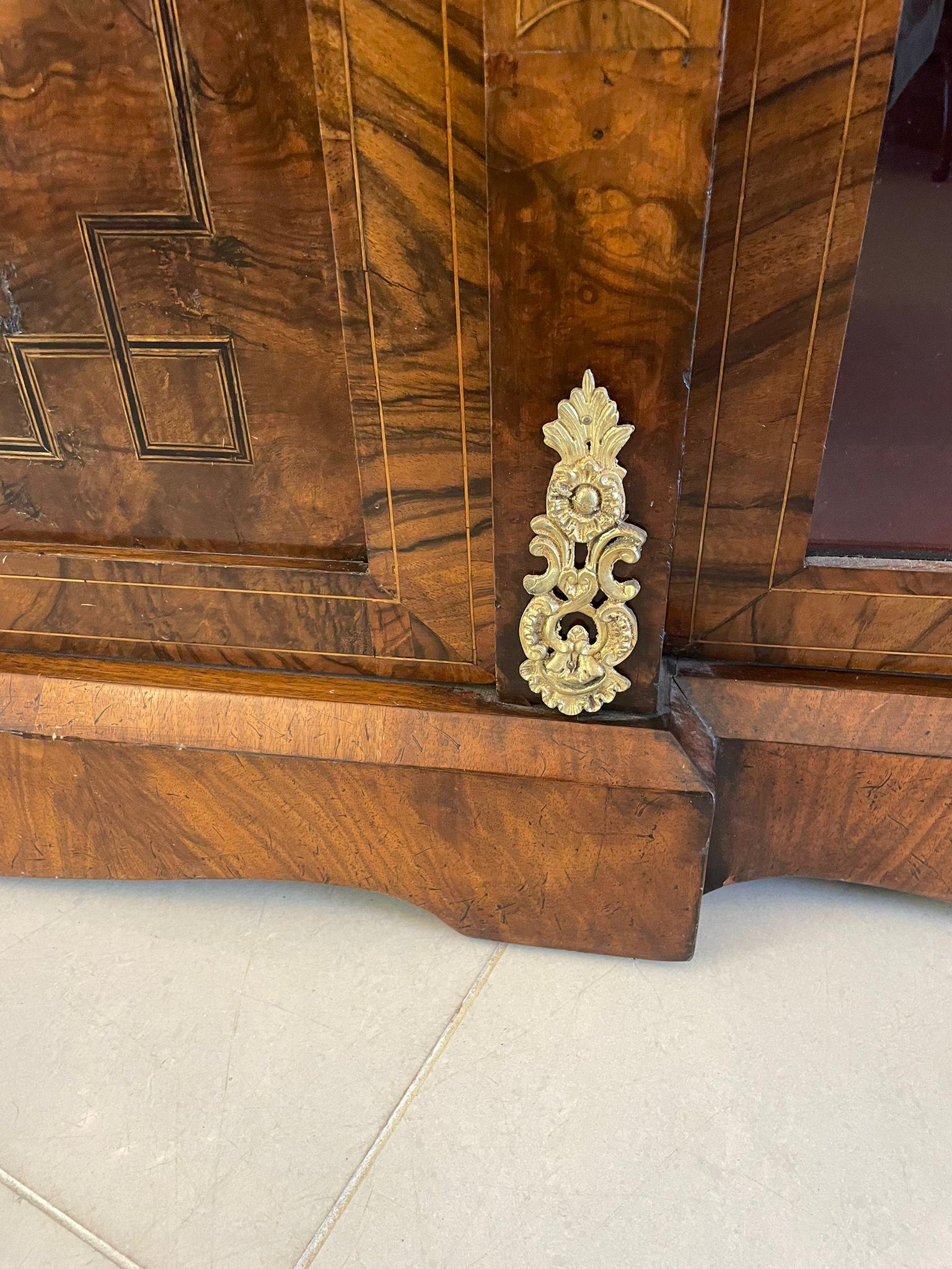 Fine Quality 19th Century Victorian Burr Walnut Inlaid Credenza For Sale 2