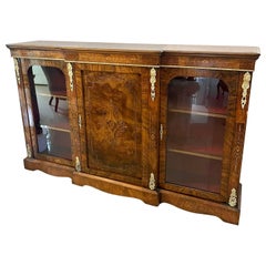 Fine Quality 19th Century Victorian Burr Walnut Inlaid Credenza