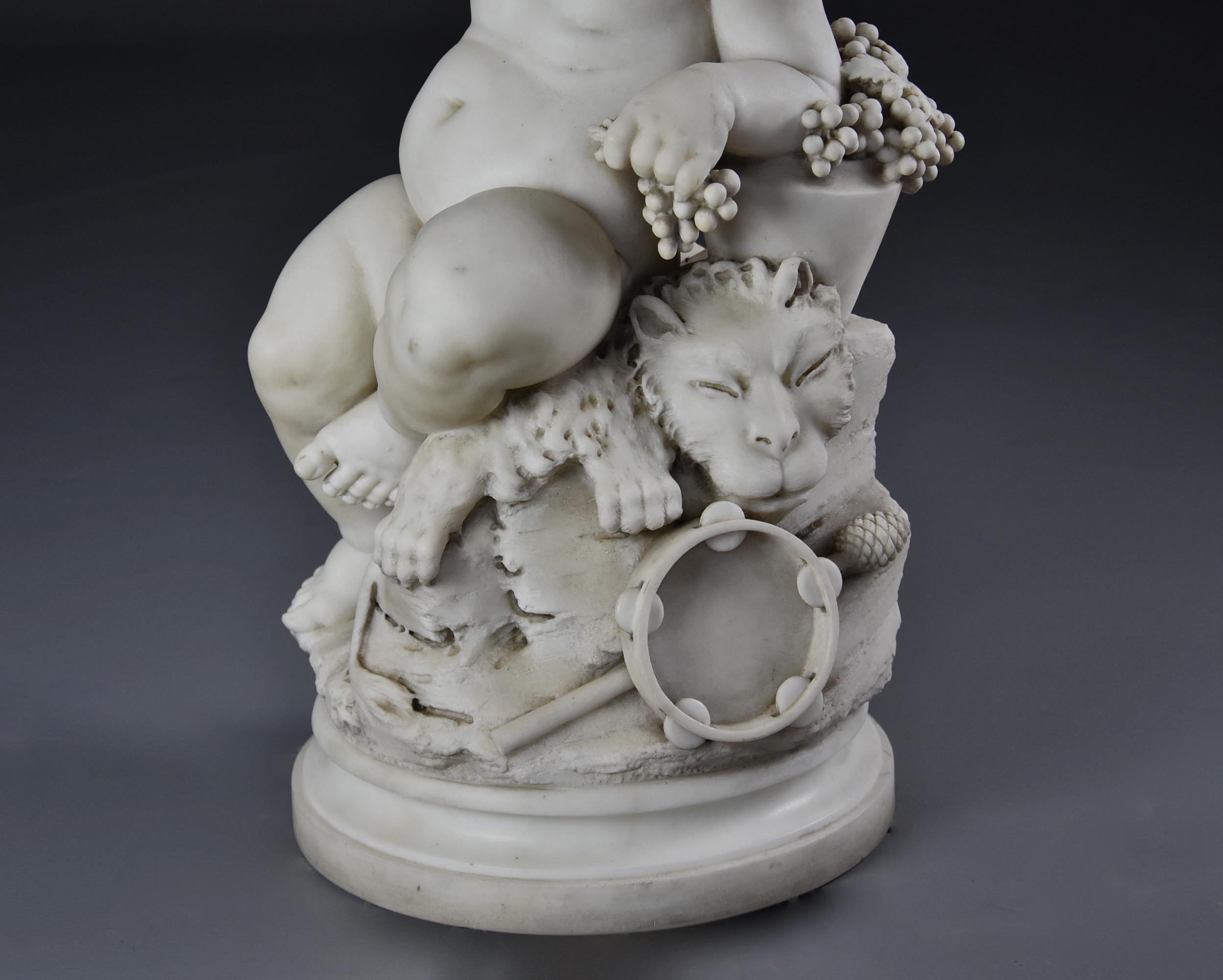 Fine Quality 19th Century Carrara Marble Sculpture of ‘Young Dionysus’ ‘Bacchus’ For Sale 4