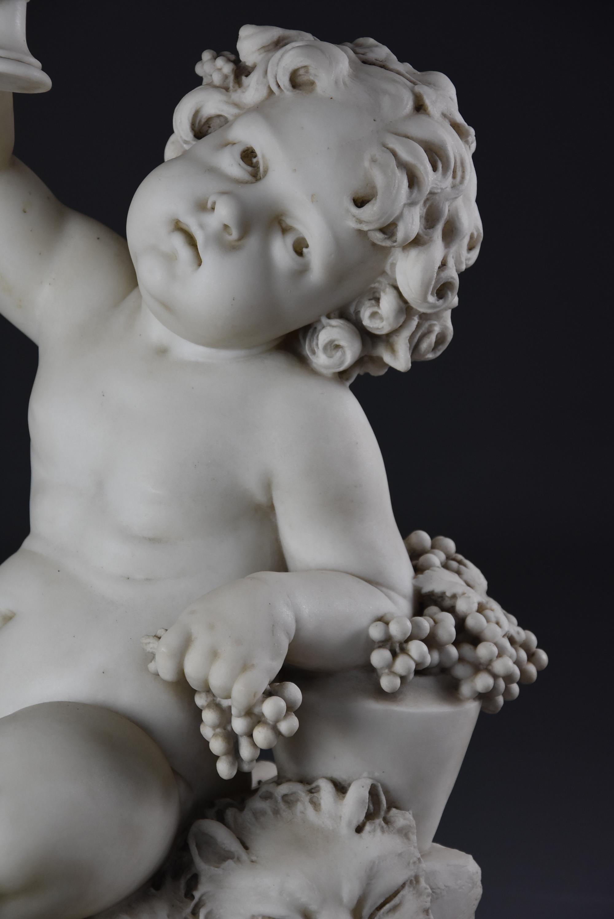 Fine Quality 19th Century Carrara Marble Sculpture of ‘Young Dionysus’ ‘Bacchus’ In Good Condition For Sale In Suffolk, GB