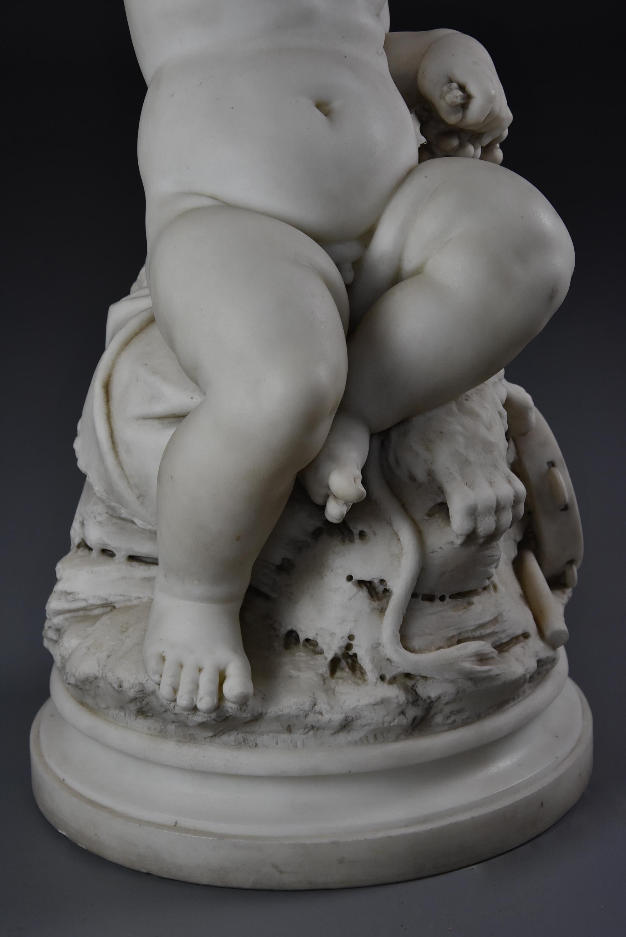 Fine Quality 19th Century Carrara Marble Sculpture of ‘Young Dionysus’ ‘Bacchus’ For Sale 2