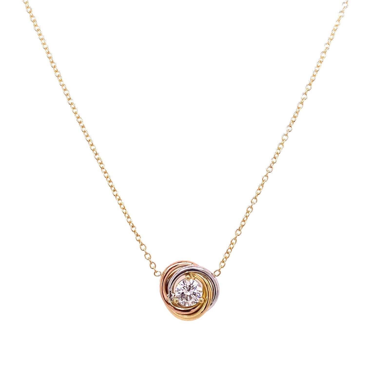 Elegant and simple, this stunning Diamond pendant is crafted in 18ct Yellow, rose and white Gold with a 0.50ct Diamond that is EDR certified. This pendant is set with a 3 Colour Gold Diamond and is a must have for any jewellery