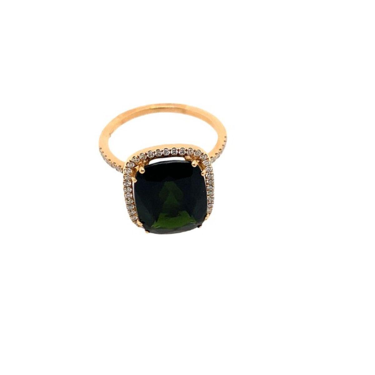 18ct Rose Gold Fine Quality 4.23ct Cushion Shape Green Tourmaline Ring

Additional Information:
Total Diamond Weight: 0.476ct
Diamond Colour: F
Diamond Clarity: VS
Green Tourmaline Weight: 4.23ct
Total Weight: 3.3g
Ring Size: J 1/2
Width of Band: