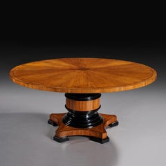 Fine Quality 5 1/2 Ft Circular Olive Wood and Ebony Dining Table