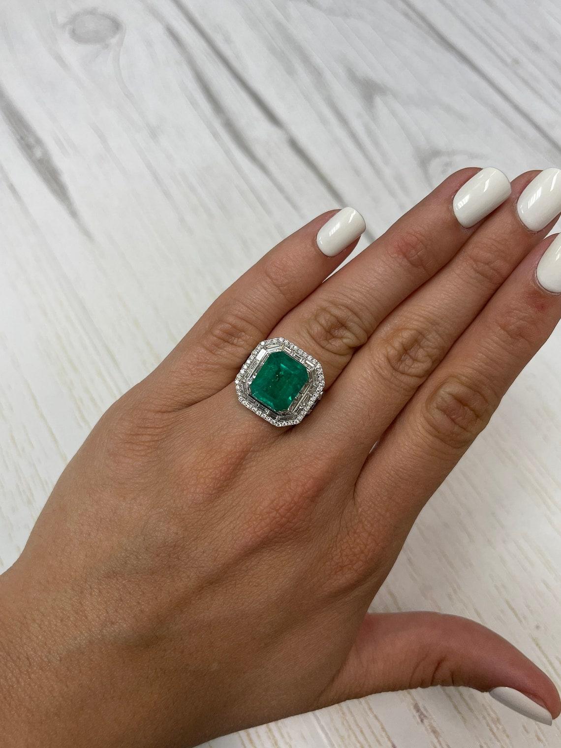 Feine Qualität 5,20 Karat Classic Smaragdschliff kolumbianischen Smaragd - Mai Birthstone im Angebot 3