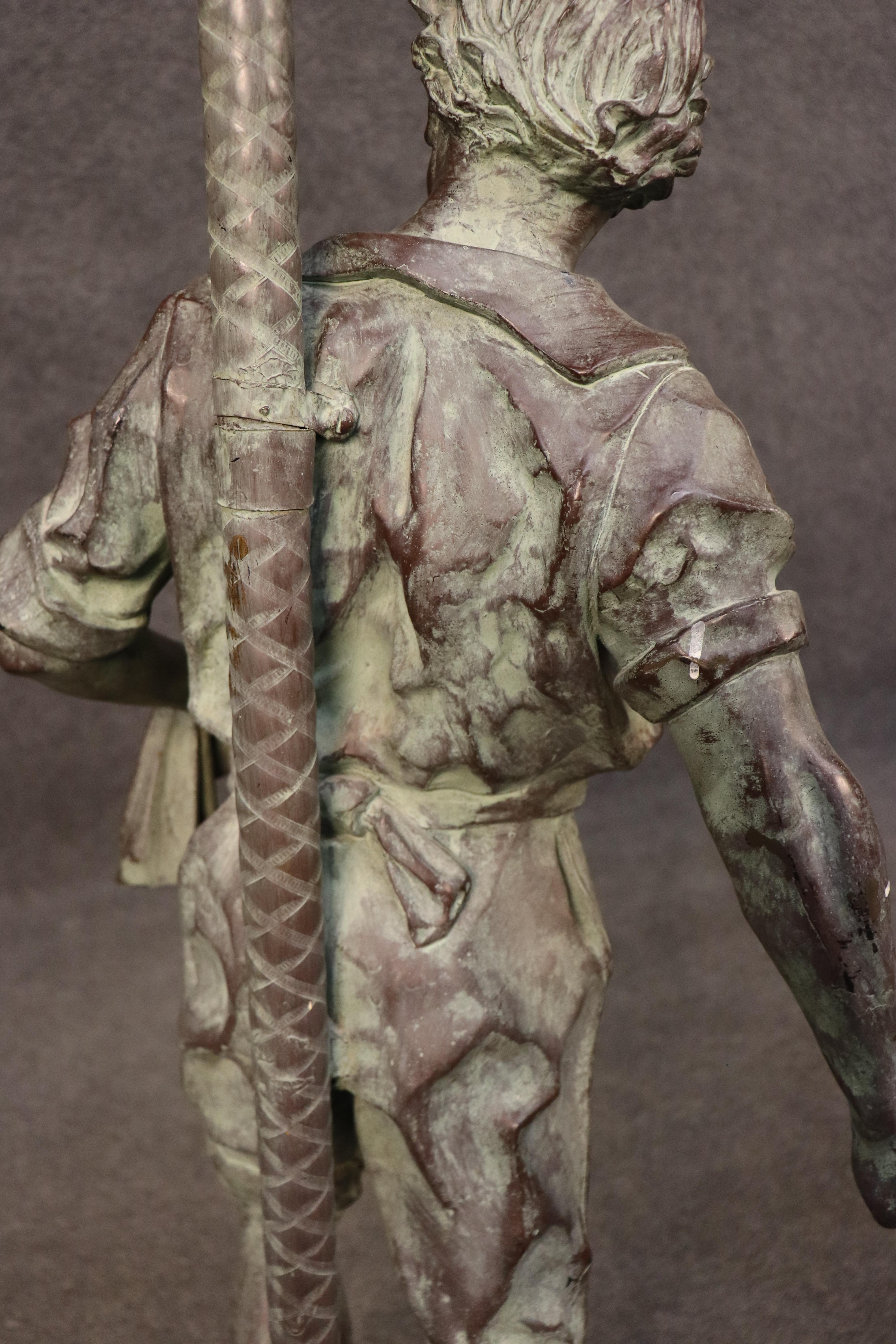 Lampada da terra alta in bronzo a tema agricolo di alta qualità CIRCA 1900 in vendita 7