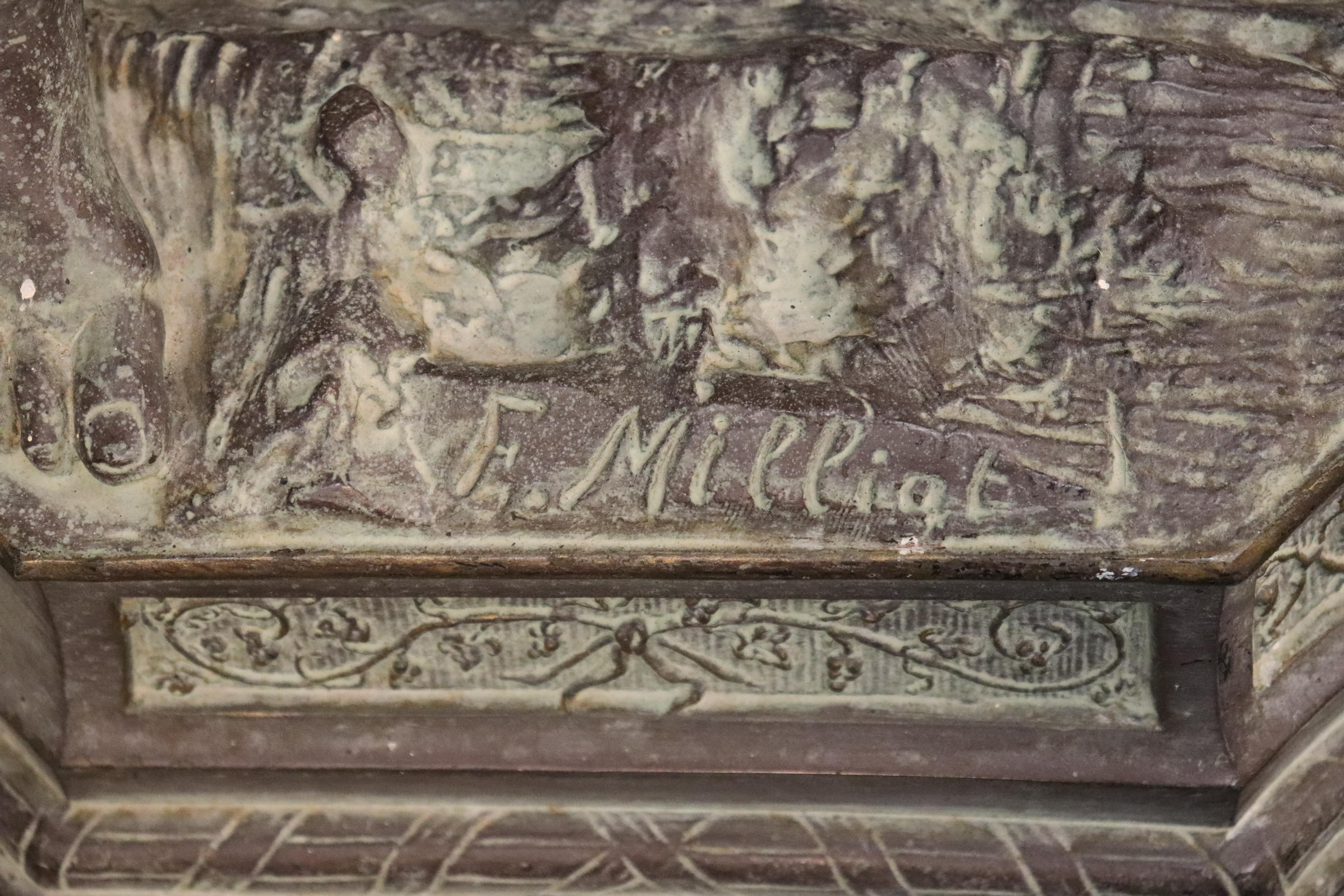 Inizio XX secolo Lampada da terra alta in bronzo a tema agricolo di alta qualità CIRCA 1900 in vendita