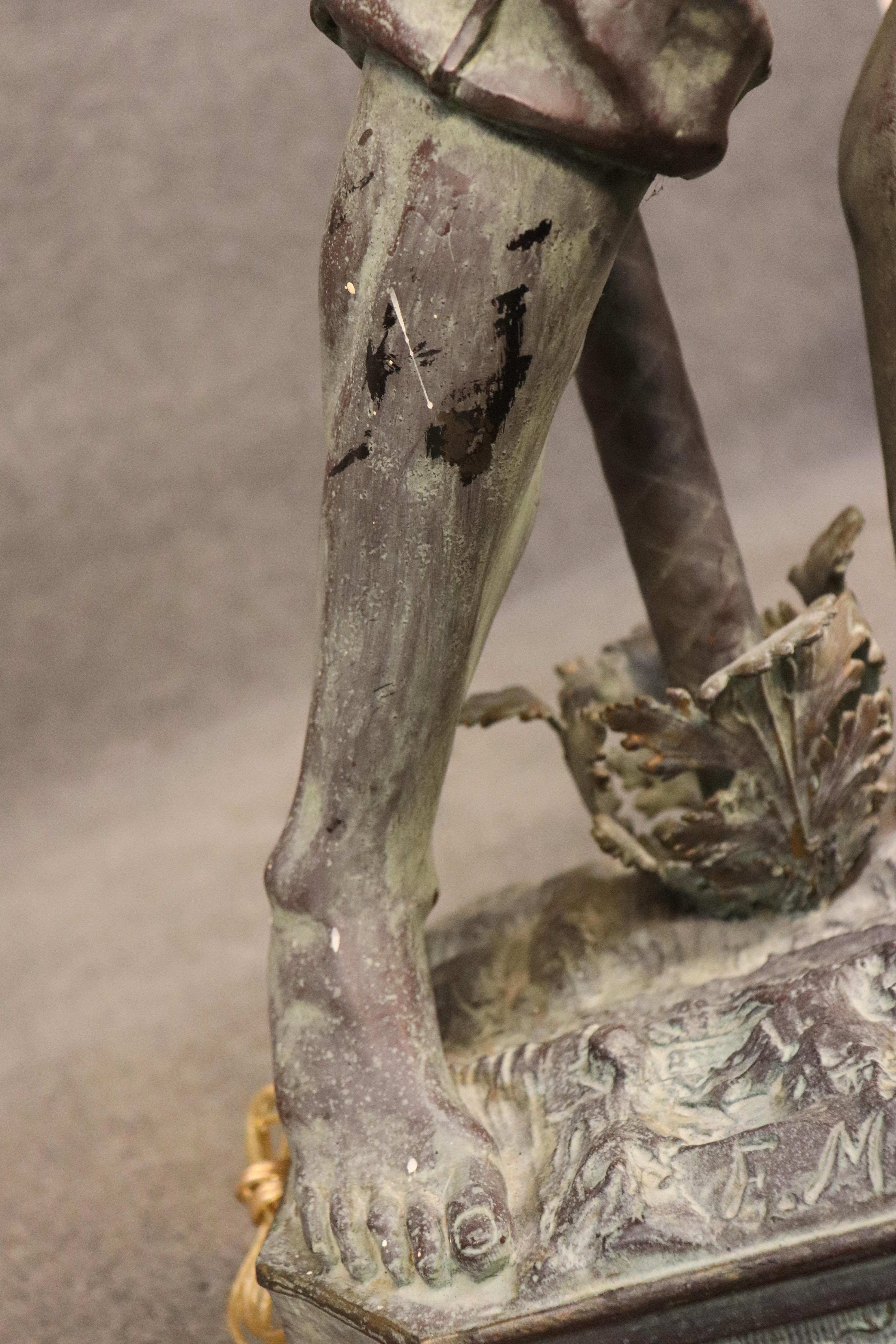 Lampada da terra alta in bronzo a tema agricolo di alta qualità CIRCA 1900 in vendita 1