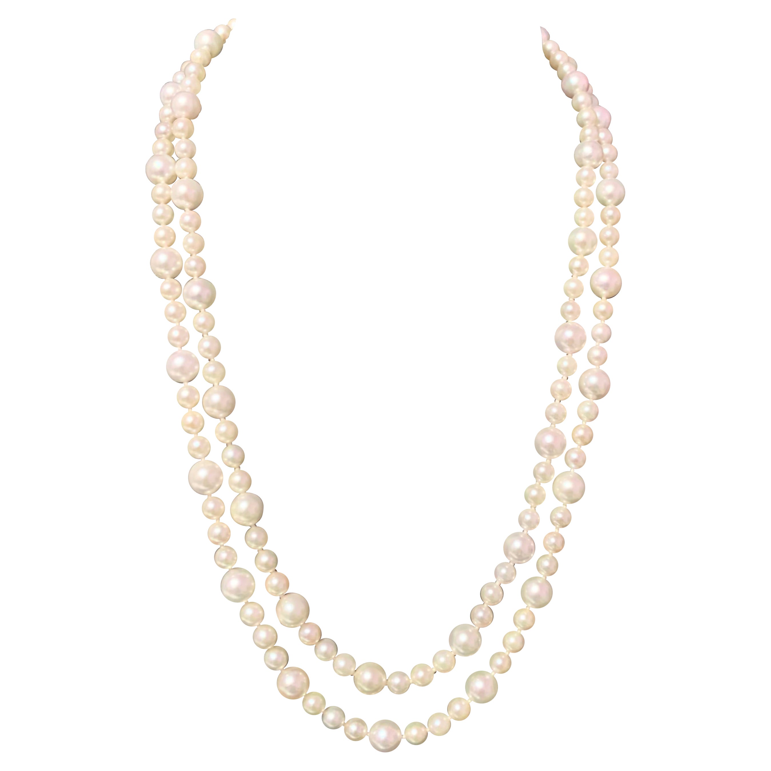 Collar de perlas Akoya de calidad superior Oro de 14k 42" 8,5 mm Certificado