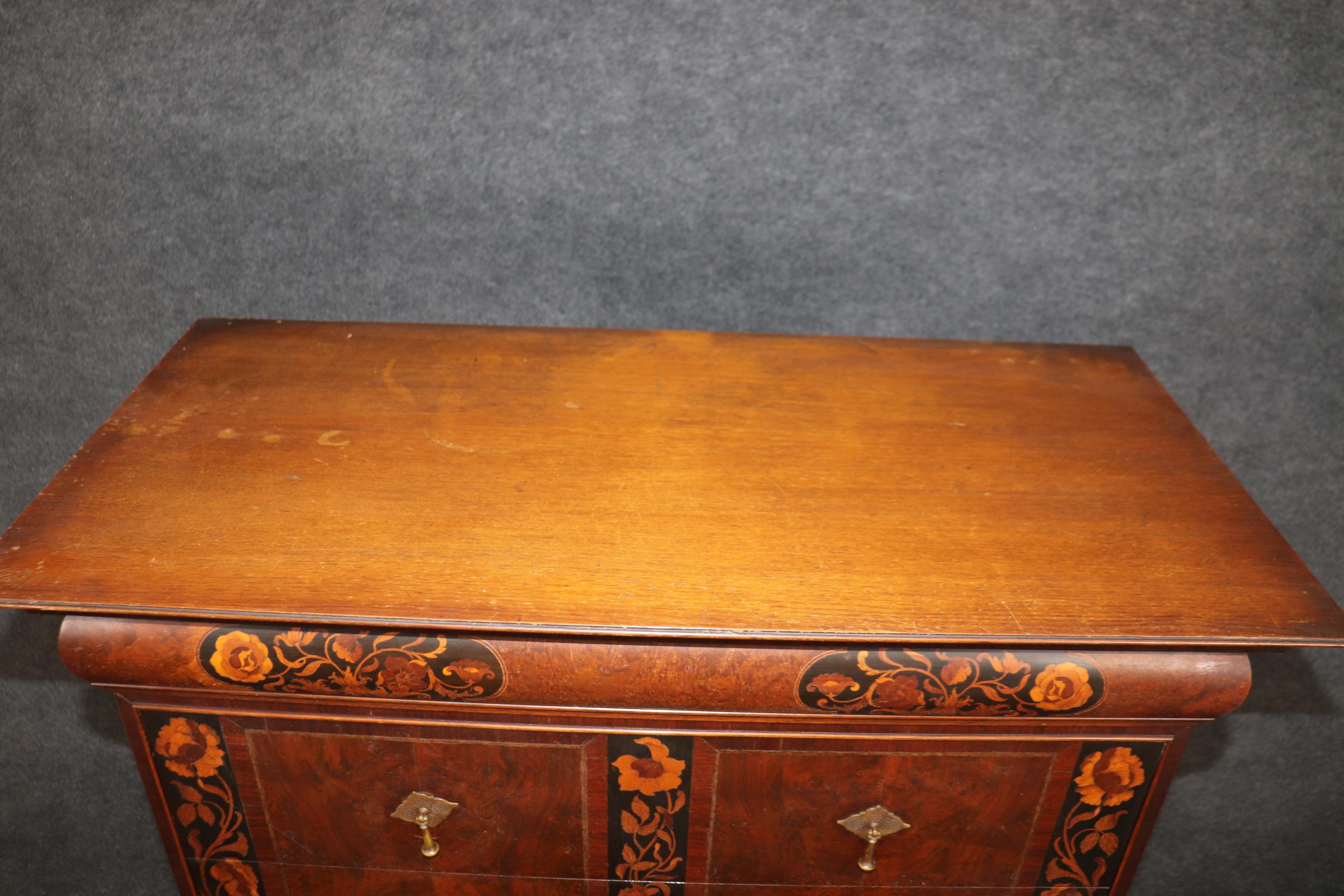 Fine Quality American Made Inlaid Walnut William and Mary Style Tall Chest  For Sale 4