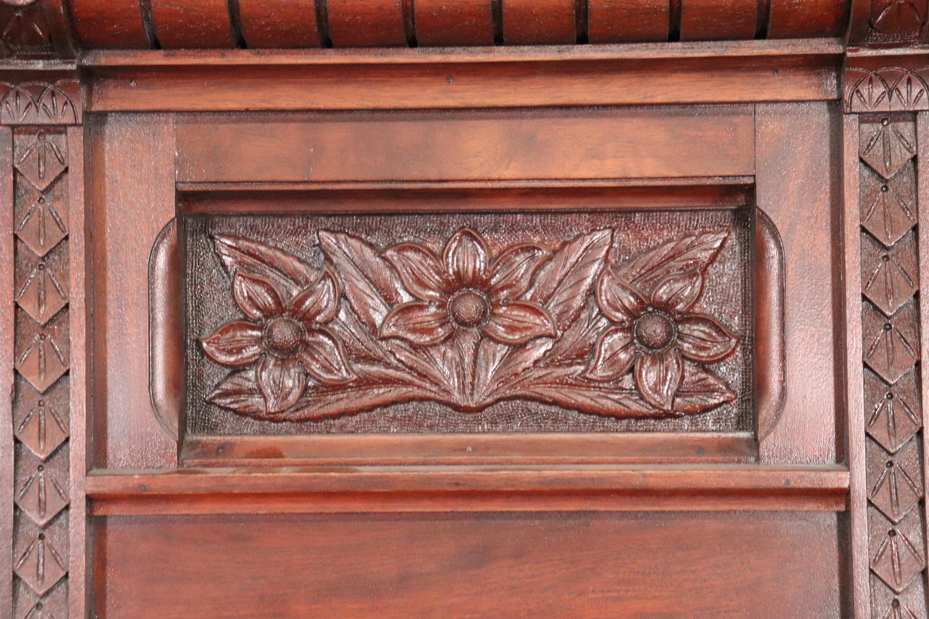 Fine Quality American Victorian Carved Walnut Secretary Desk Circa 1870 12
