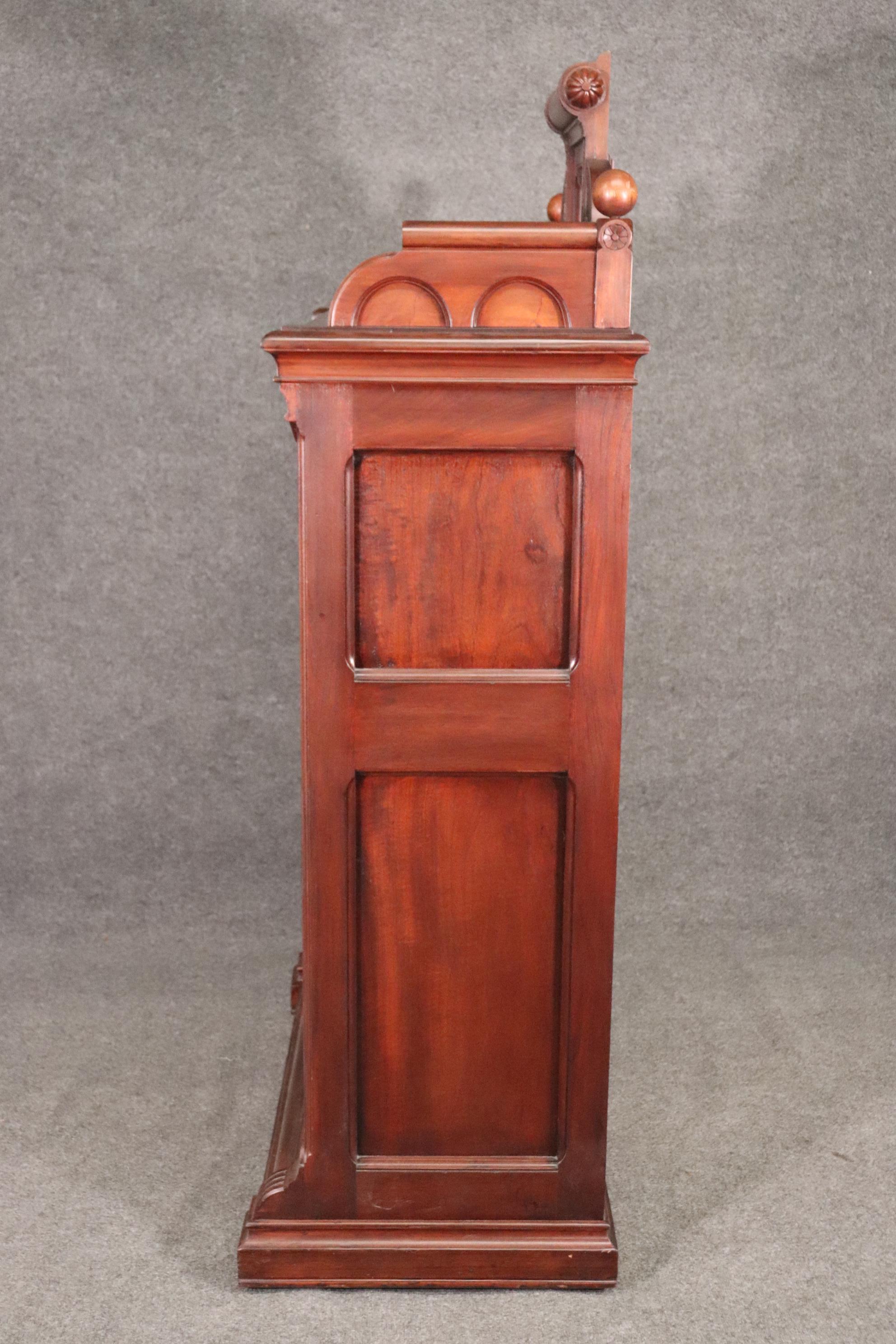 Late 19th Century Fine Quality American Victorian Carved Walnut Secretary Desk Circa 1870