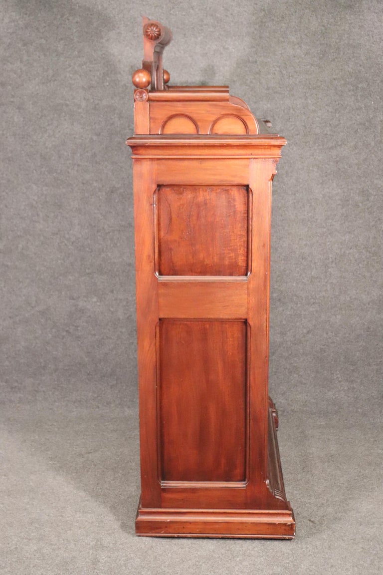 Fine Quality American Victorian Carved Walnut Secretary Desk Circa 1870 3