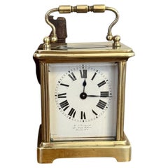 Fine quality antique 19th century brass carriage clock by Pickford of London