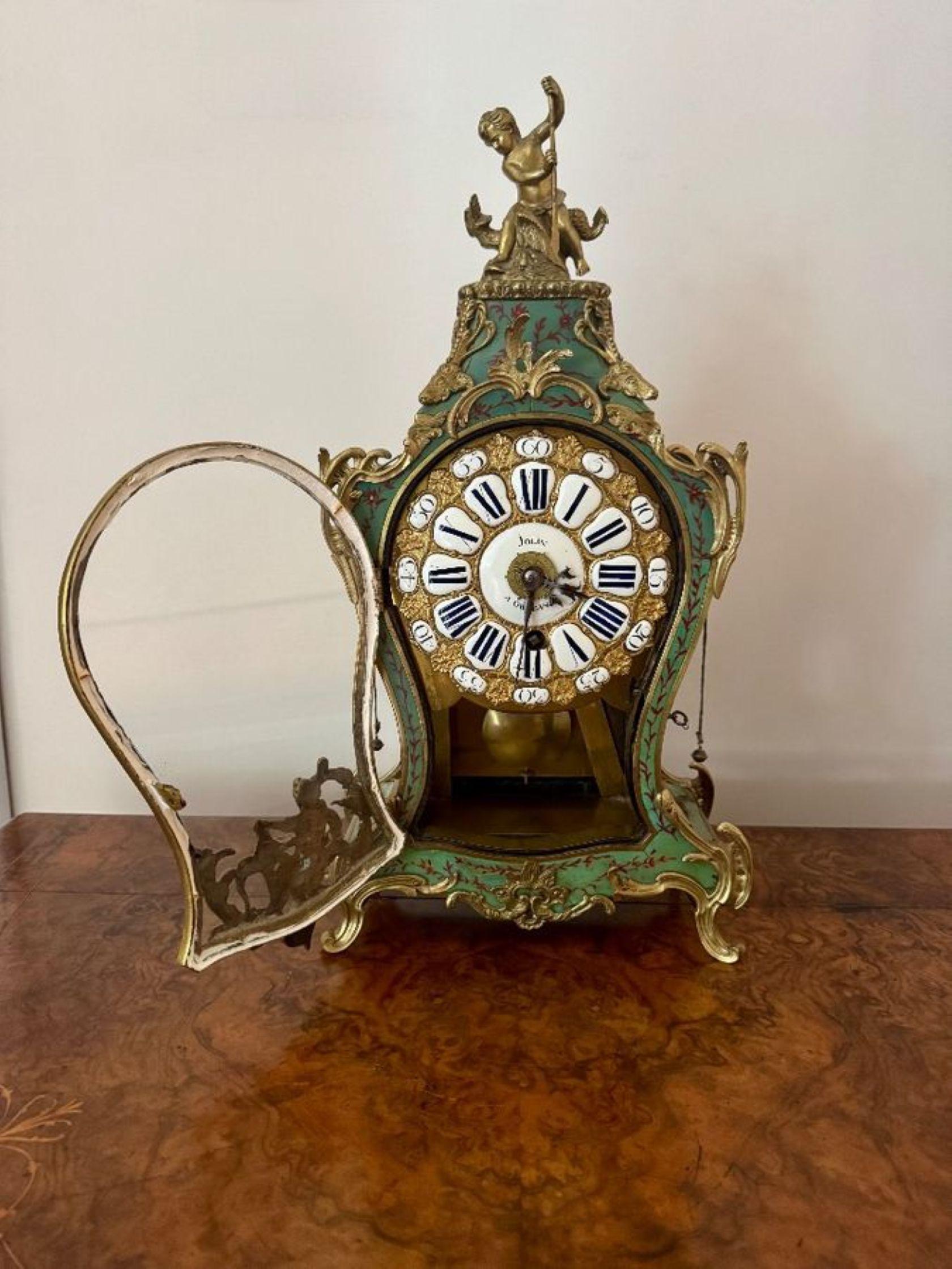Fine quality antique 19th Century French ormolu mantle clock For Sale 2