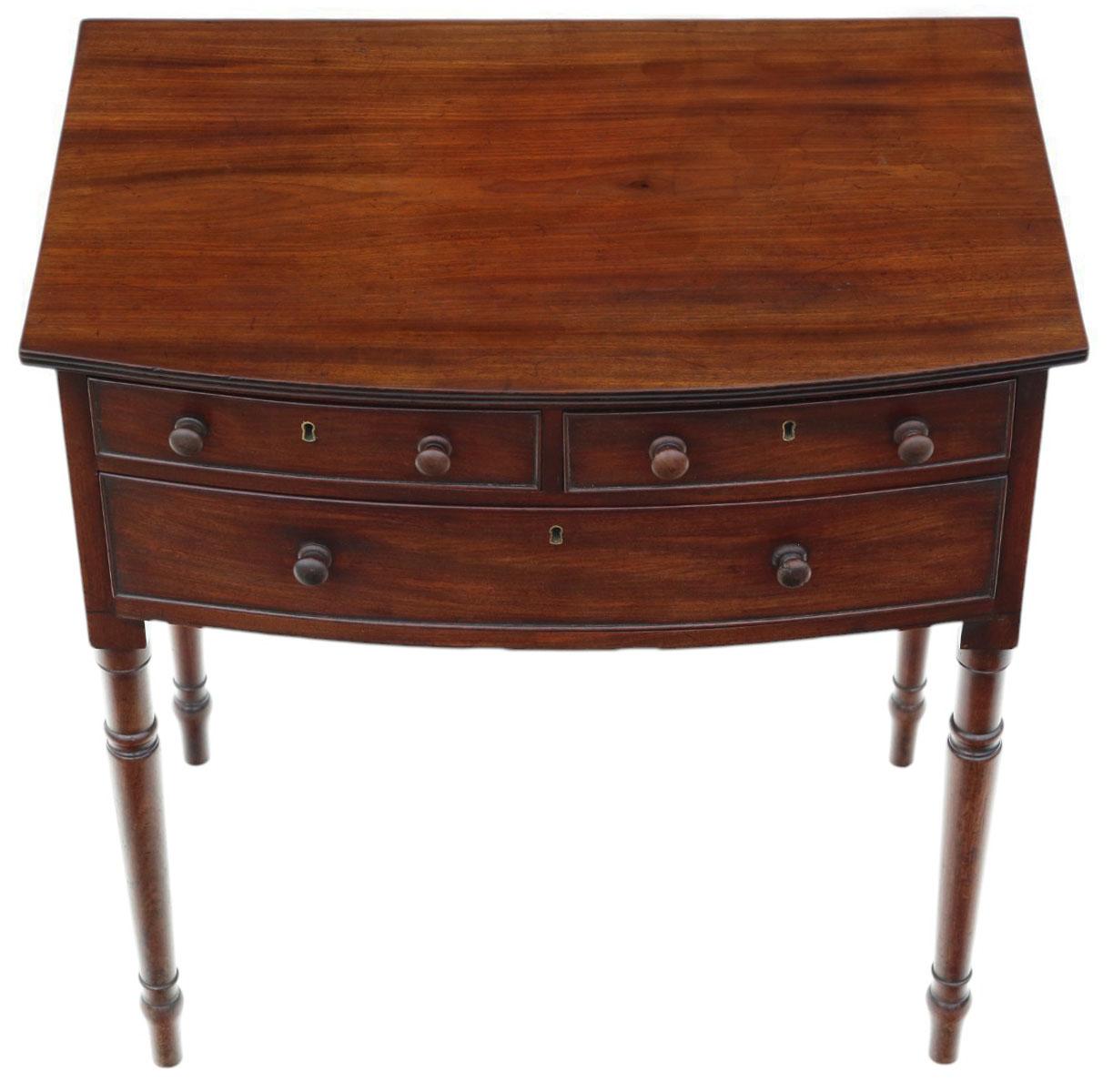 Fine Quality Antique 19th Century Georgian Mahogany Writing dressing Side Table In Good Condition For Sale In Wisbech, Cambridgeshire