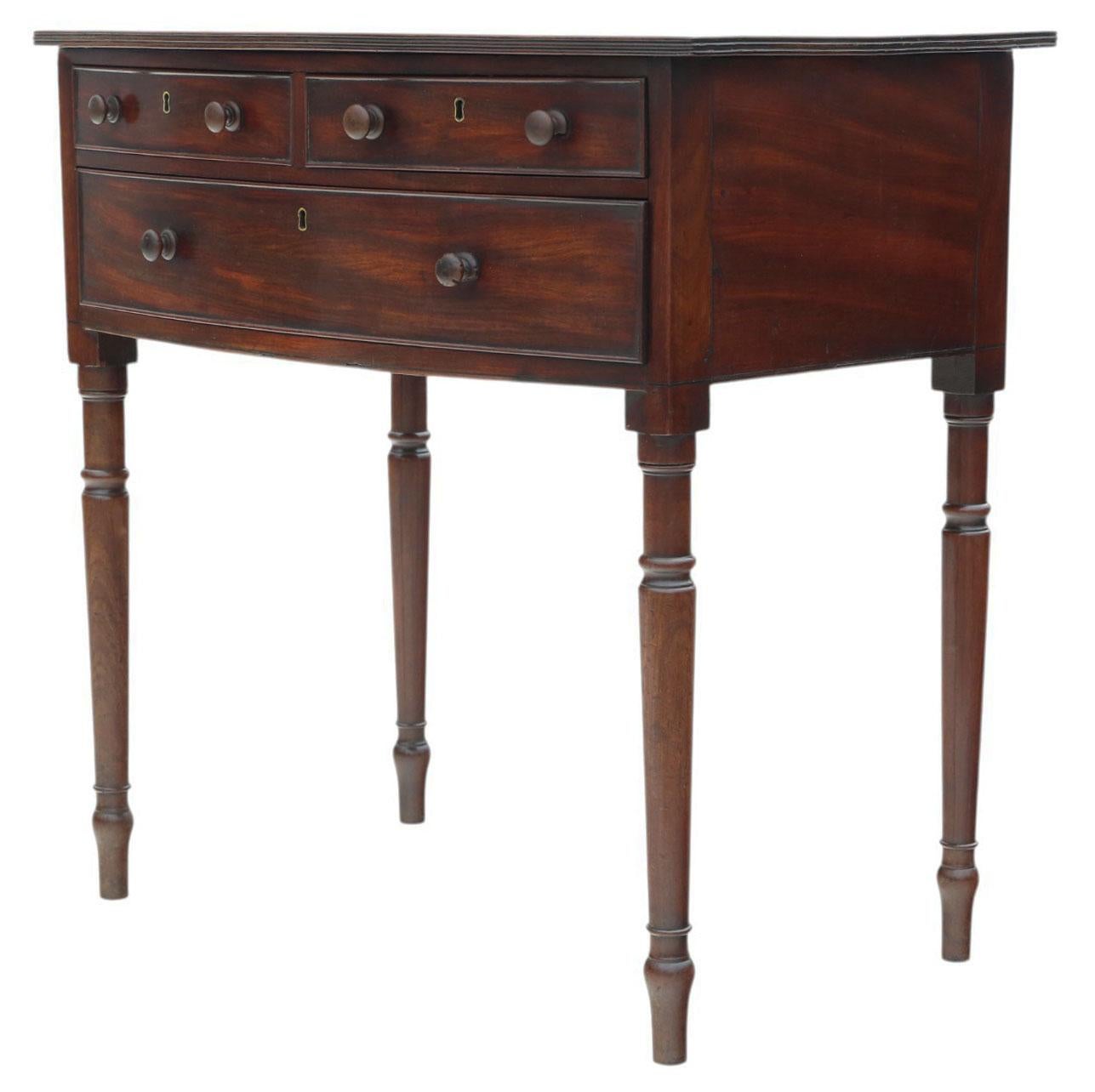 Fine Quality Antique 19th Century Georgian Mahogany Writing dressing Side Table For Sale 2